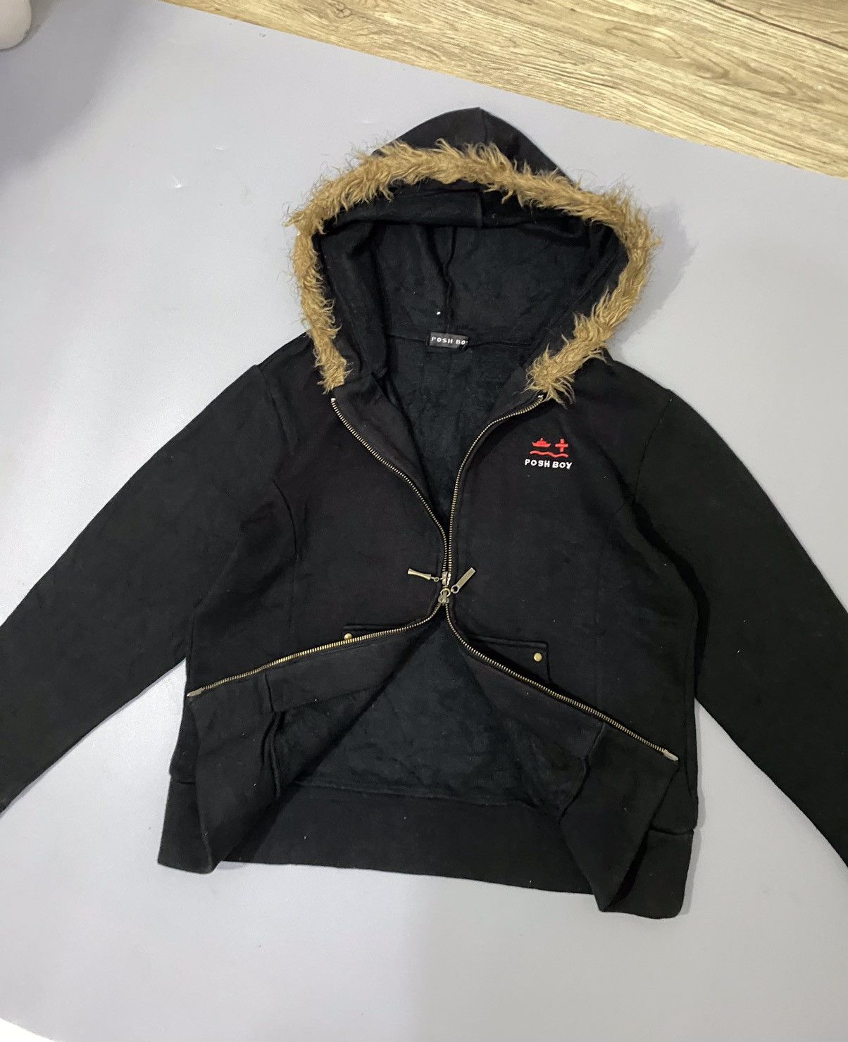 If Six Was Nine 💥Japan💥PoshBoy Fur Faux Zip Hoodie Size US M / EU 48-50 / 2 - 4 Thumbnail