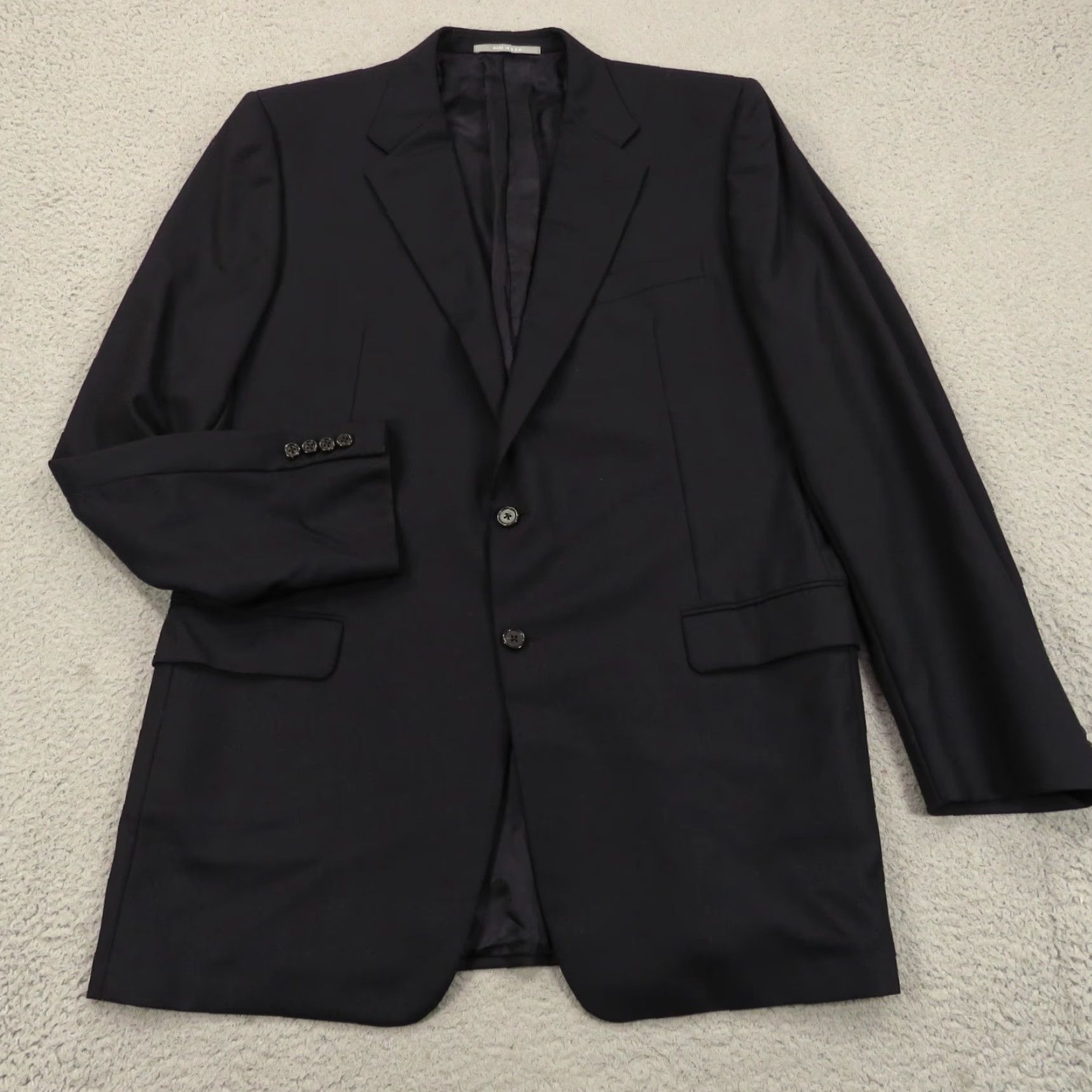 Loro Piana Hickey Freeman Loro Piana Blazer 46L Super 130s Tasmanian Worsted Wool Navy Coat Mens Size 46R - 4 Thumbnail