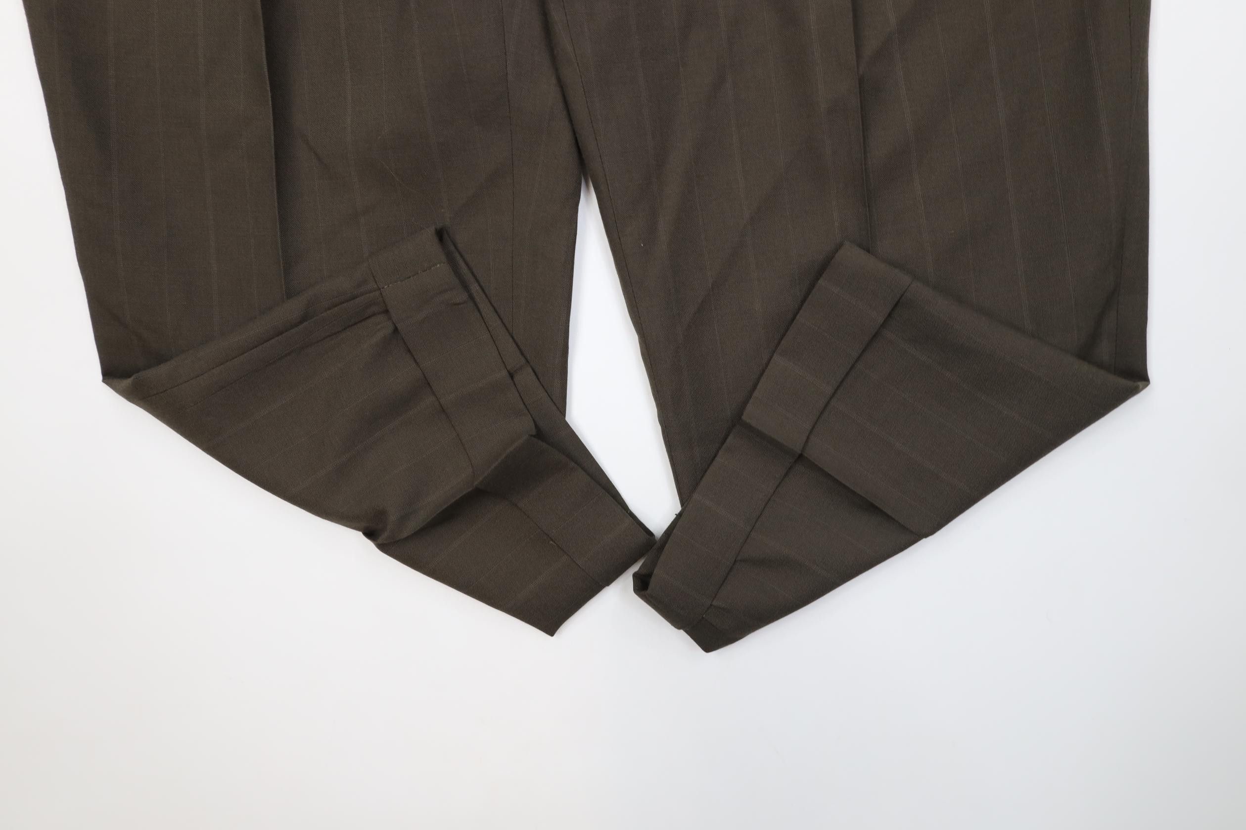 Vintage Vintage 90s Streetwear Wool Striped Wide Leg Chino Pants Size US 38 / EU 54 - 5 Thumbnail