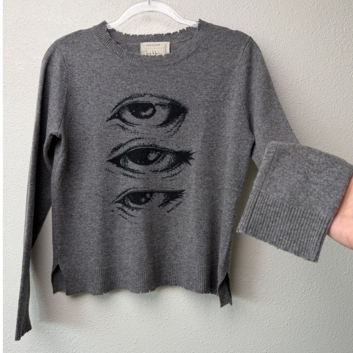Other Artelier Nicole Miller Cashmere Eye Sweater Women P Gray Size S / US 4 / IT 40 - 3 Thumbnail