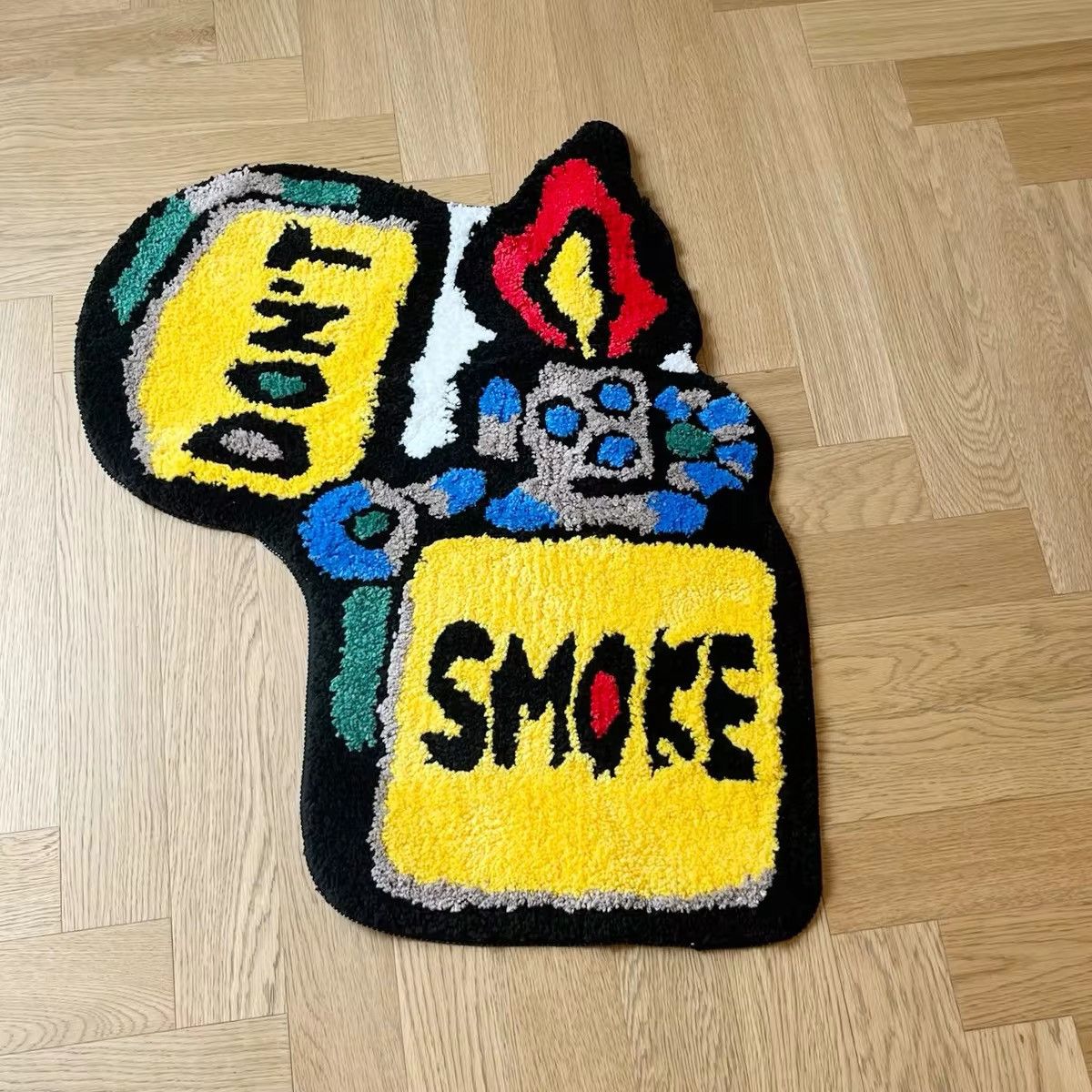 Handmade Yellow Lighter Cartoon Handmade Tufted Rug Carpet Size ONE SIZE - 1 Thumbnail