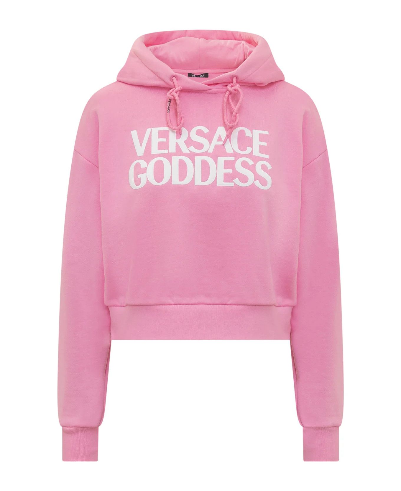 Versace o1y0226 Logo Hoodie in Pink/White Size S / US 4 / IT 40 - 1 Thumbnail