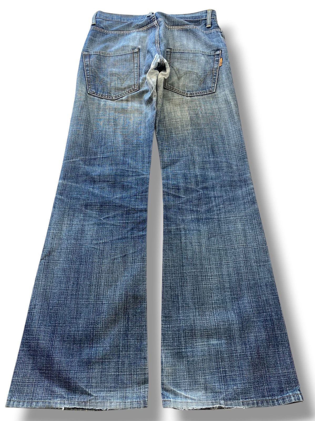 Edwin Edwin Faded Blue Wash Whiskered Style Flare Jeans Size US 30 / EU 46 - 3 Thumbnail