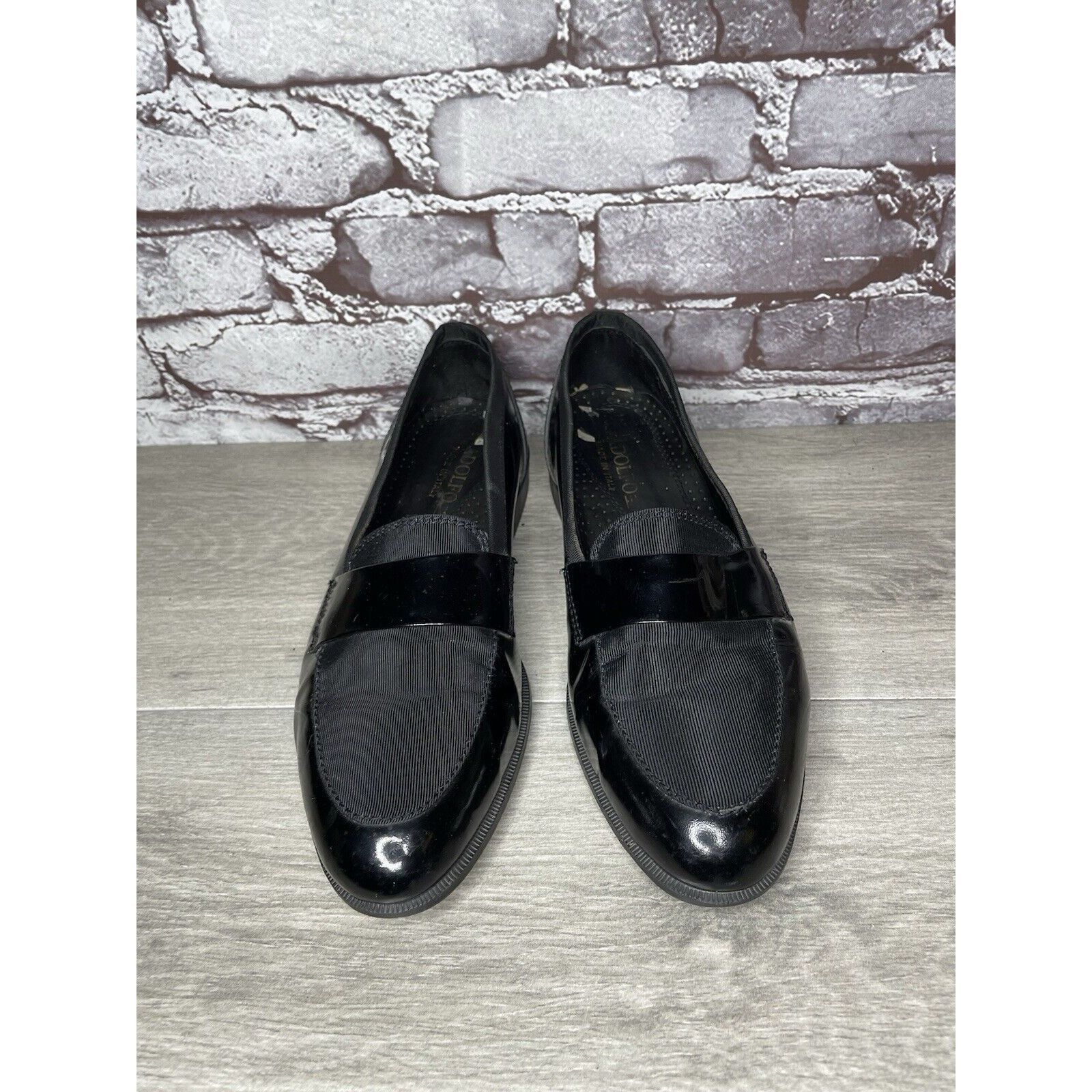 Adolfo Dominguez ADOLFO Black Patent Leather Tuxedo Dress Loafers Shoes Men’s Size US 8.5 / EU 41-42 - 8 Thumbnail