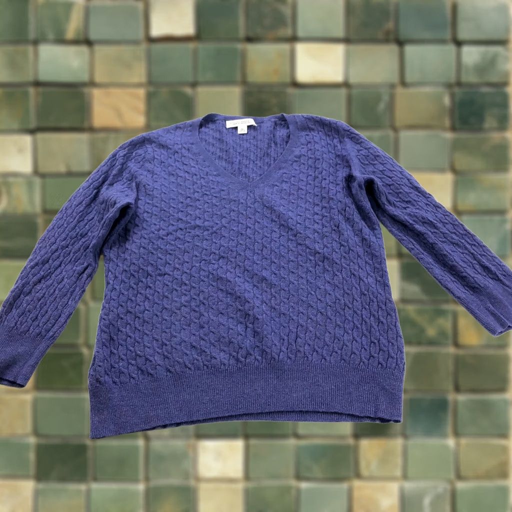 Brooks Brothers Banana Republic XL Wool Cashmere Knit Pullover Sweater Purple Size L / US 10 / IT 46 - 1 Thumbnail