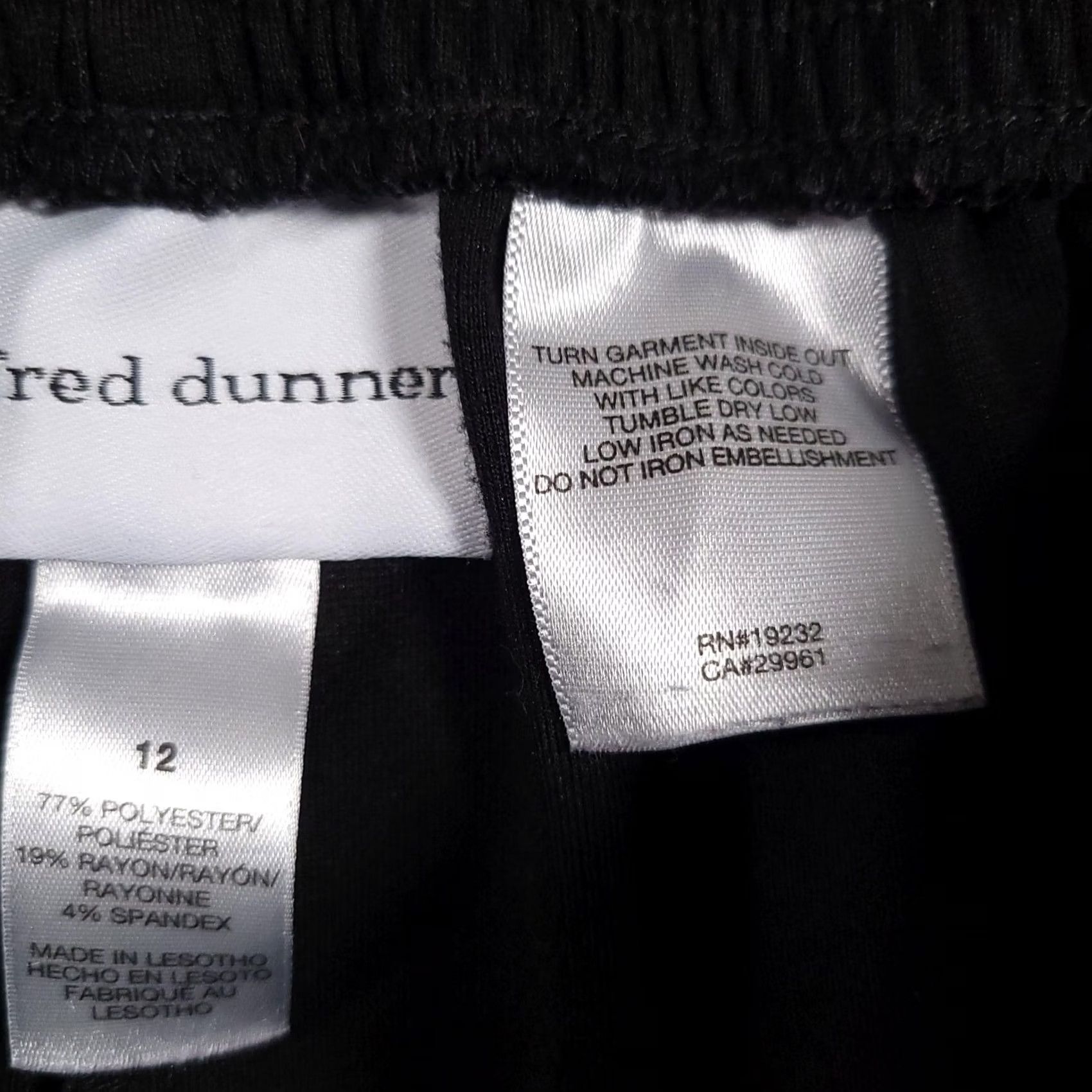 Vintage Alfred Dunner Pants Womens 12 Black Straight Leg Pull On Stretch Career Workwear Dress Pants Ladies Workwear Size 34" / US 12 / IT 48 - 6 Thumbnail