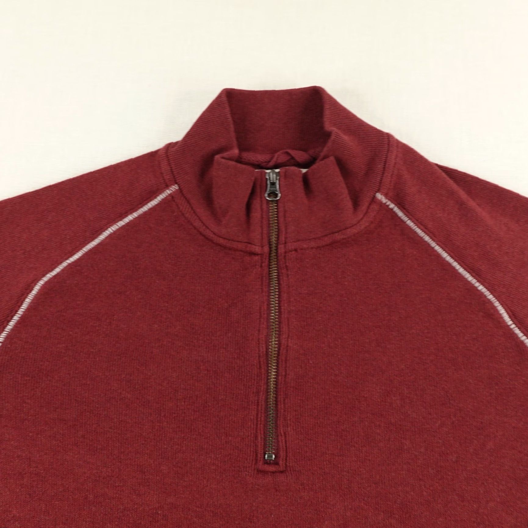 Vintage LL Bean Sweater Men Medium Red 1/4 Zip Pullover Ribbed Traditional Fit Raglan Shirt Mens Size US M / EU 48-50 / 2 - 2 Thumbnail