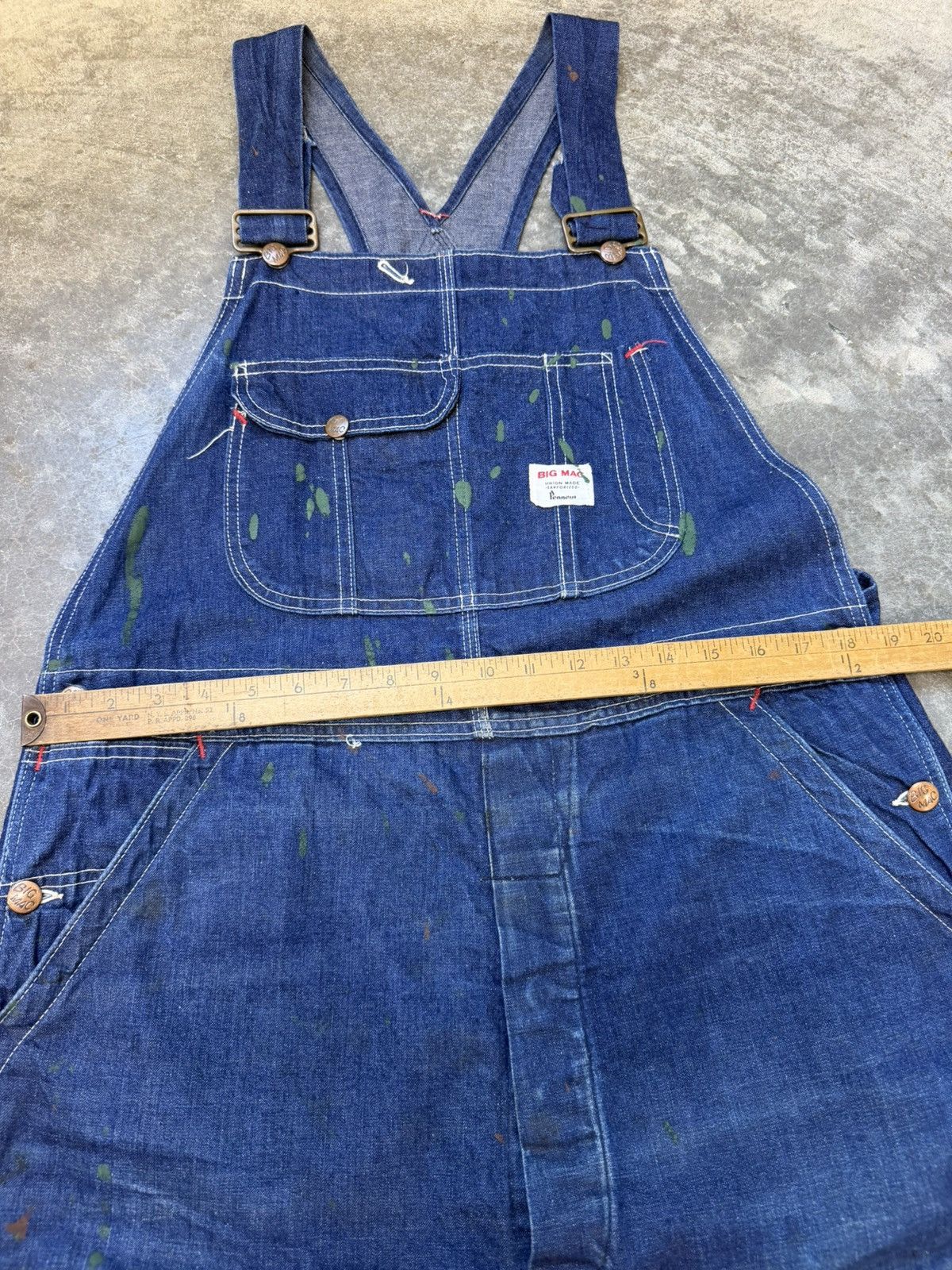 Vintage 50s 60s Big Mac Denim Overalls Paint Splatter Size US 36 / EU 52 - 8 Thumbnail
