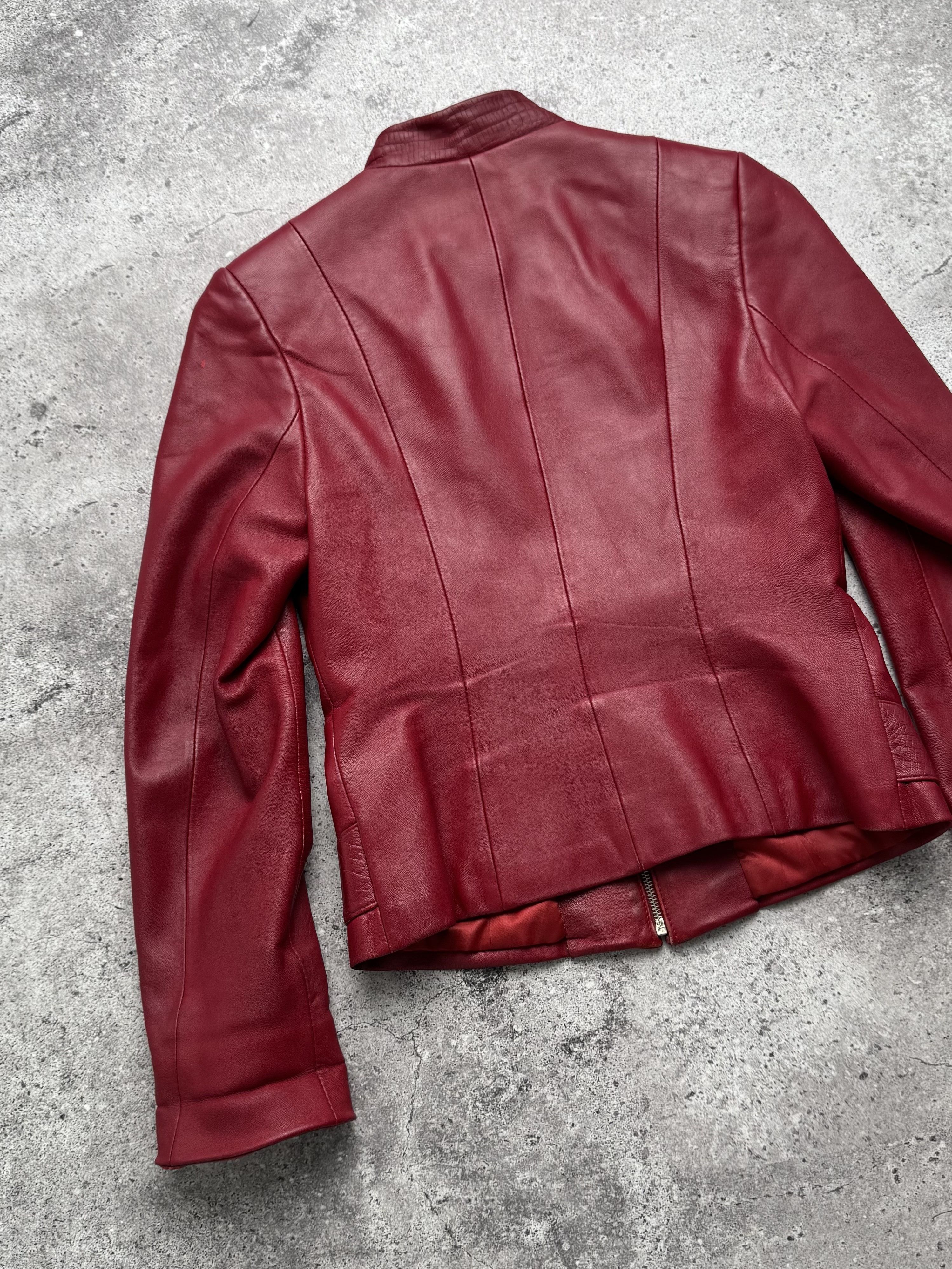 Vintage Vintage Cropped Leather Jacket C5(V409) Size M / US 6-8 / IT 42-44 - 14 Thumbnail