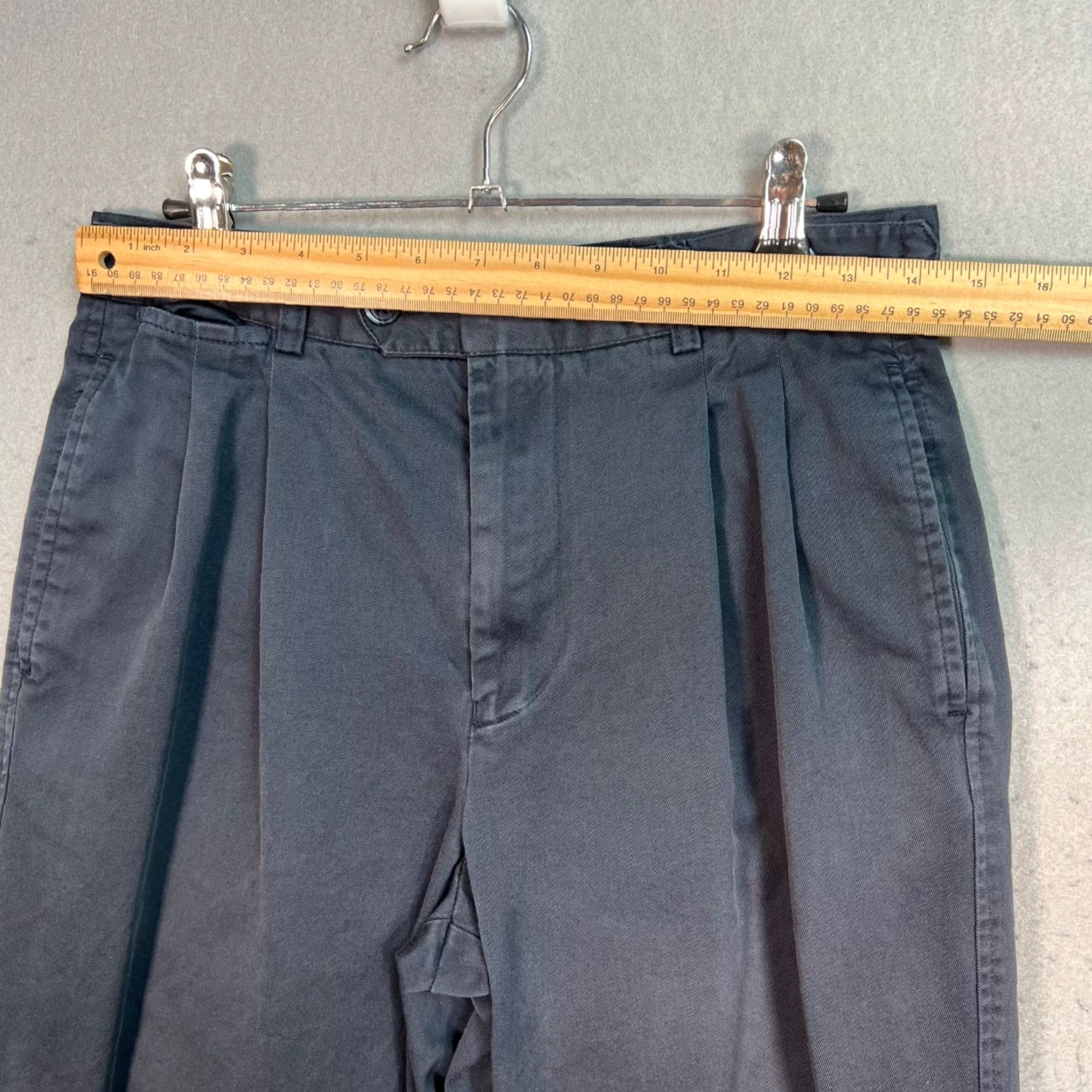 Vintage Rowing Mens Cotton Blue Pants Size 40 Chino Sports Pocket Front Pleated 29 Inseam Mens Size US 28 / EU 44 - 6 Thumbnail