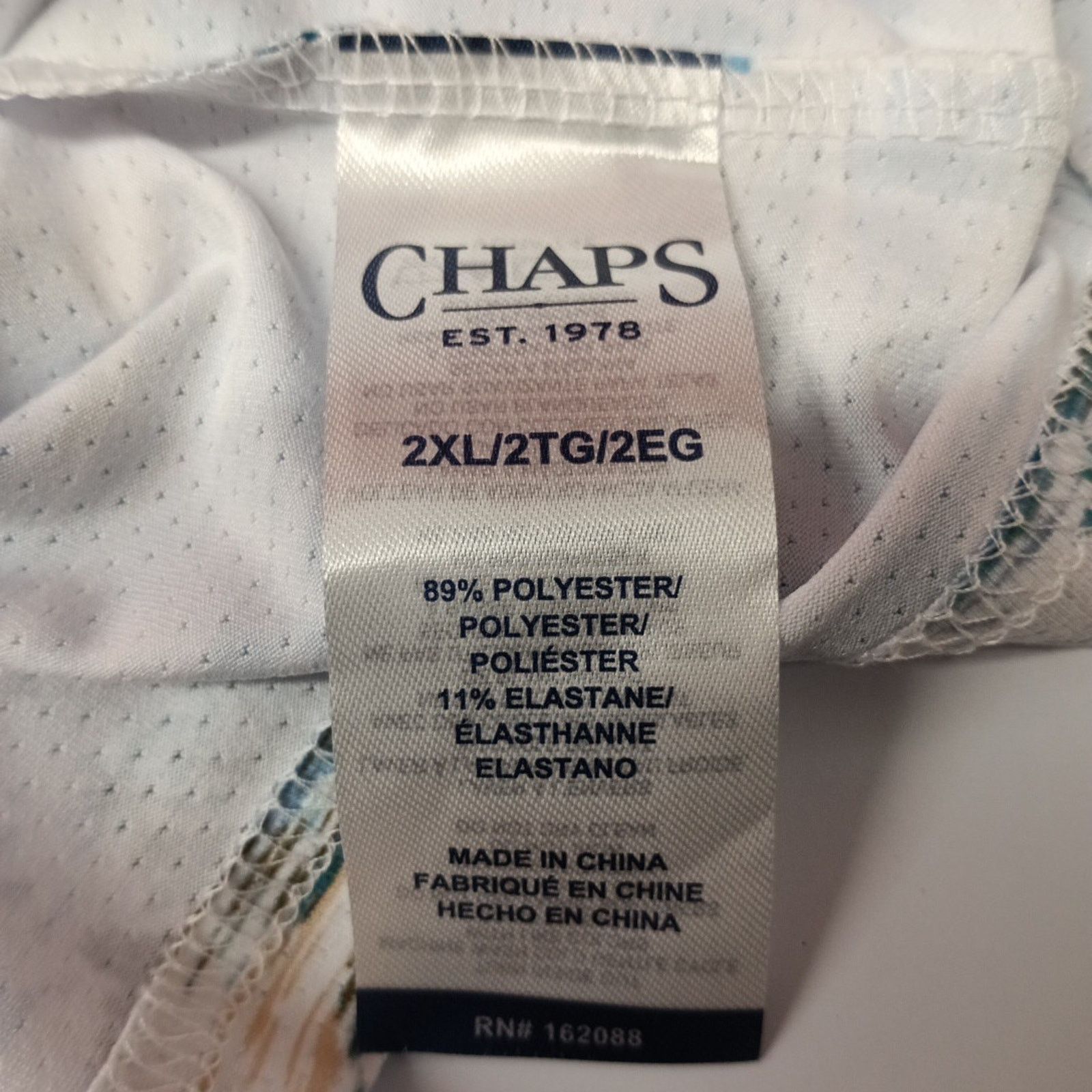 Chaps Chaps Printed Golf Polo Shirt Men's Size 2XL White Stretch Size US XXL / EU 58 / 5 - 7 Thumbnail