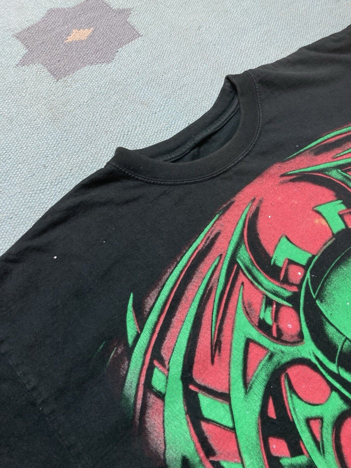 Vintage VTG 90s t shirt skull tribal grunge double sided skater XXL Size US XXL / EU 58 / 5 - 6 Thumbnail