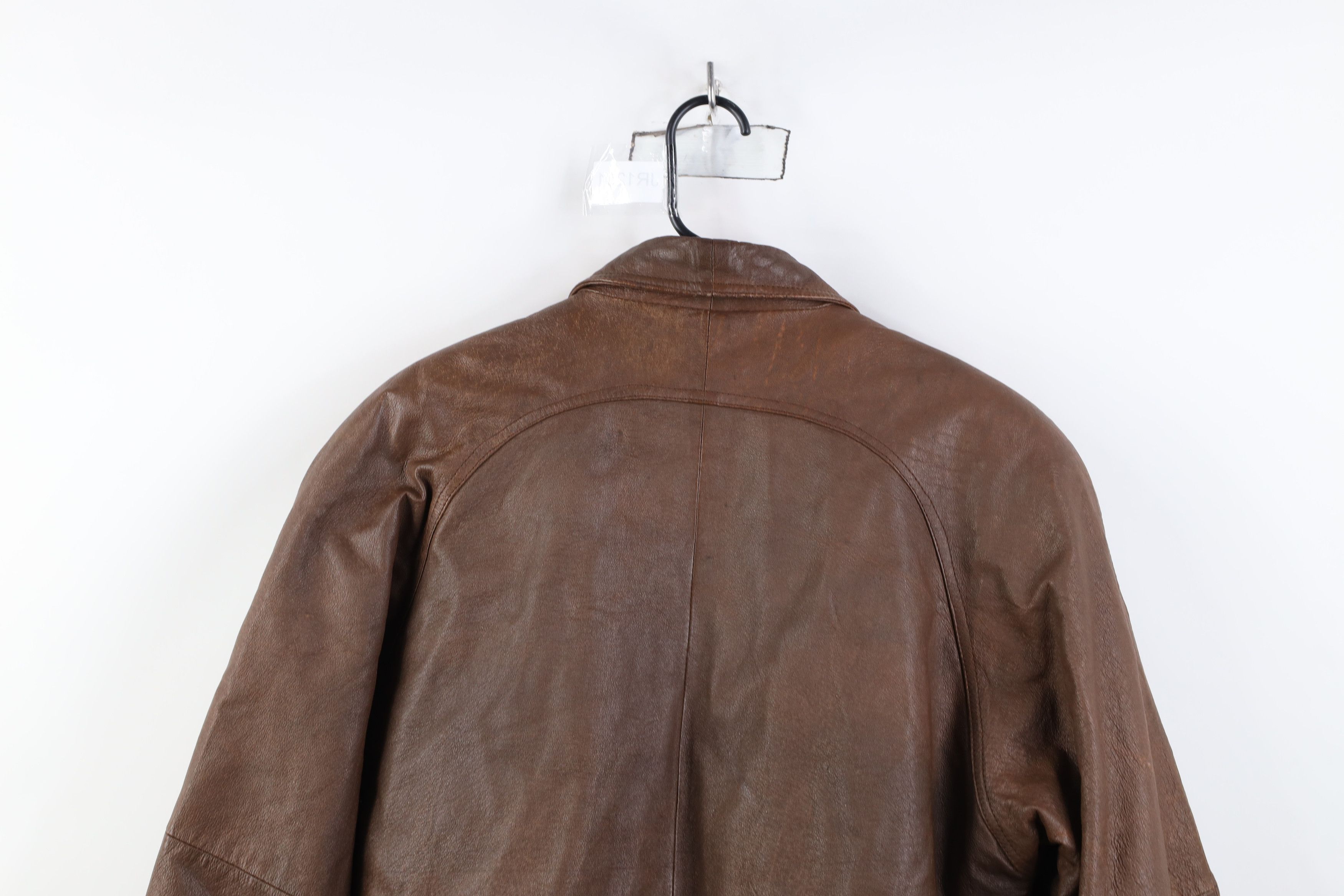 Vintage Vintage 90s Streetwear Leather Lined Jacket Coat Brown Size M / US 6-8 / IT 42-44 - 15 Thumbnail