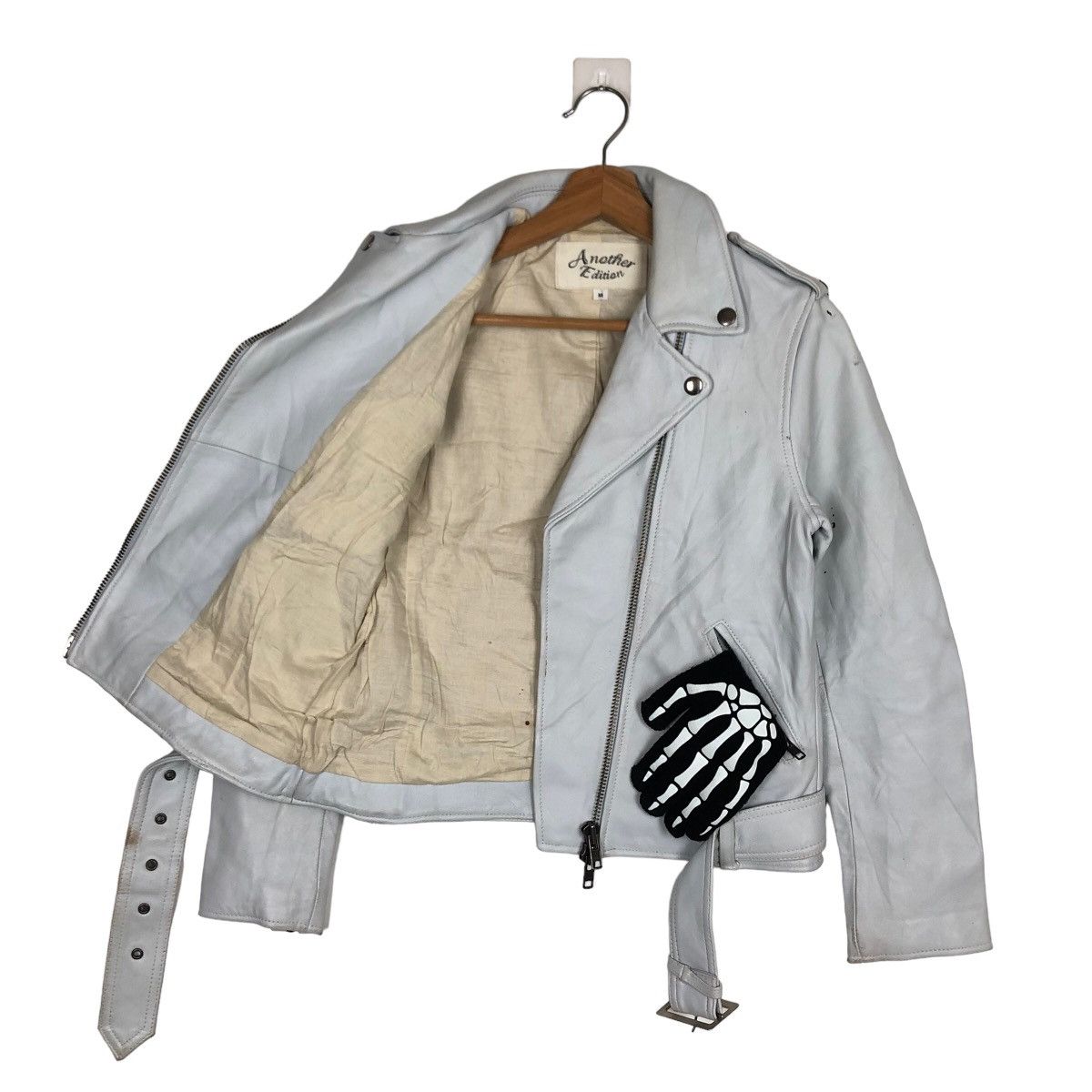 Japanese Brand VINTGE DOUBLE BREAST COLLAR LEATHER BIKER JACKET ANOTHERCLIP Size US M / EU 48-50 / 2 - 8 Thumbnail