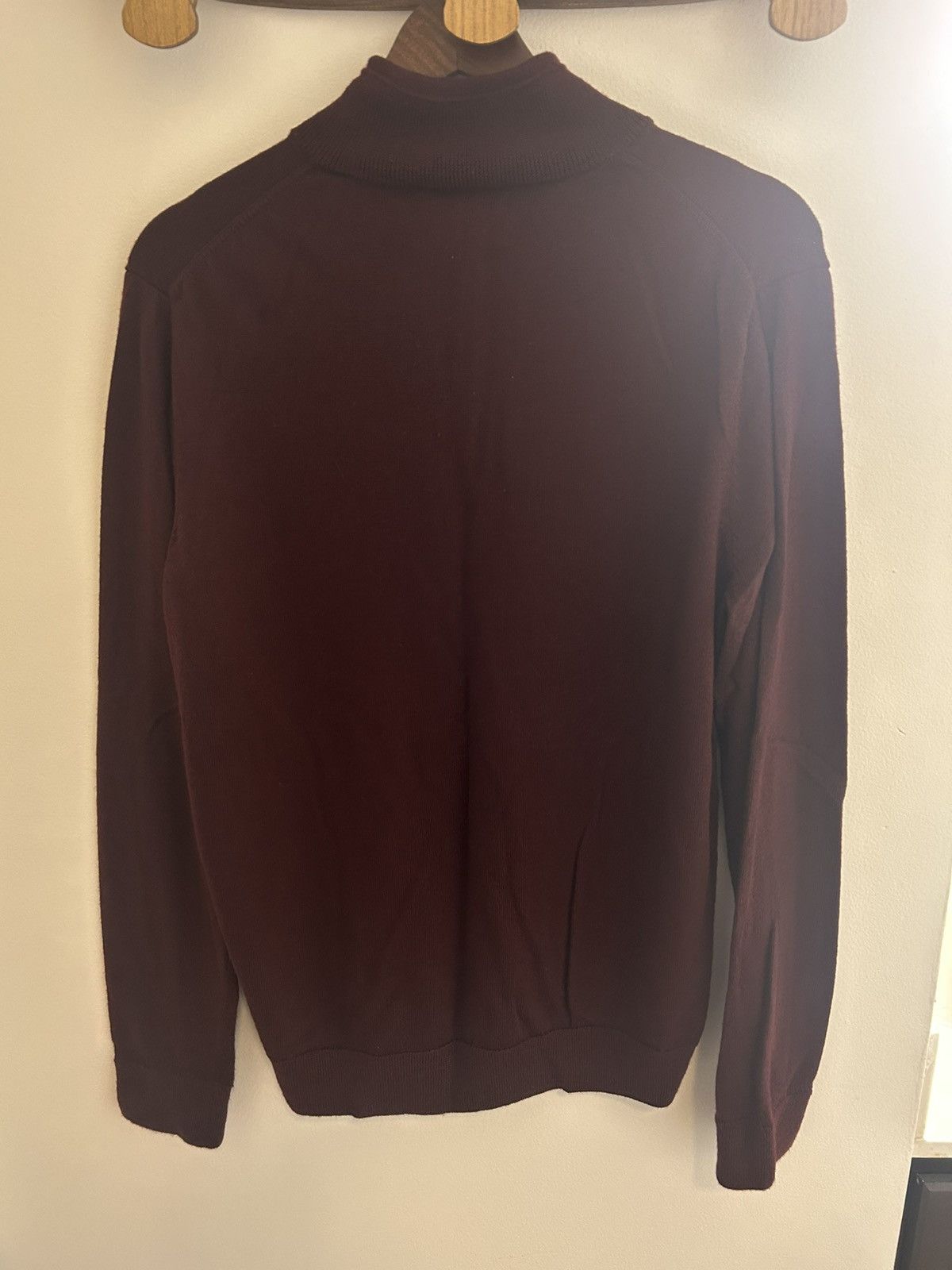 Nordstrom Nordstrom Men's 100% Merino Wool Deep Red Qrtr Zip Sweater Size US L / EU 52-54 / 3 - 4 Thumbnail