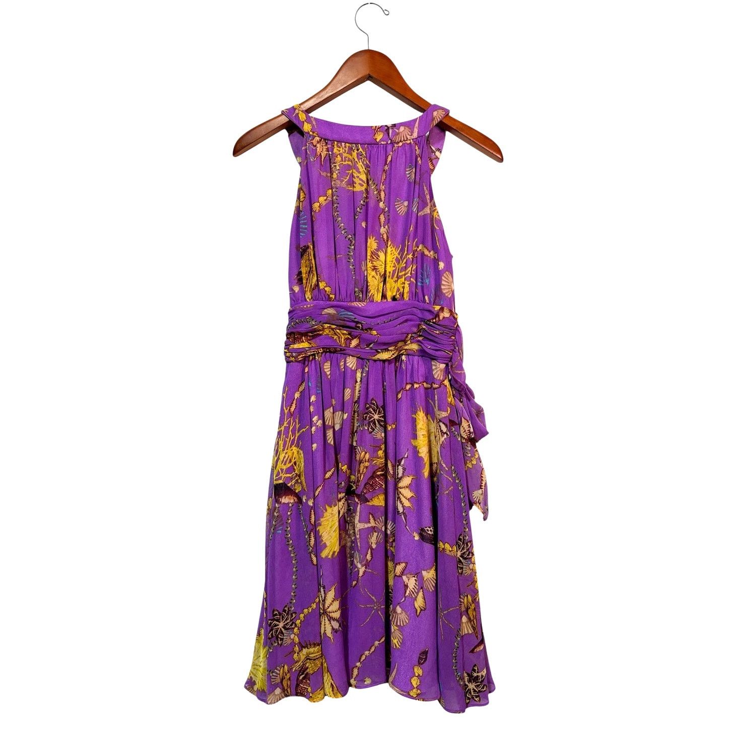 Nine West Size 2 | NINE WEST Women’s Lilac Print Chiffon Halter Dress Size XS / US 0-2 / IT 36-38 - 2 Thumbnail