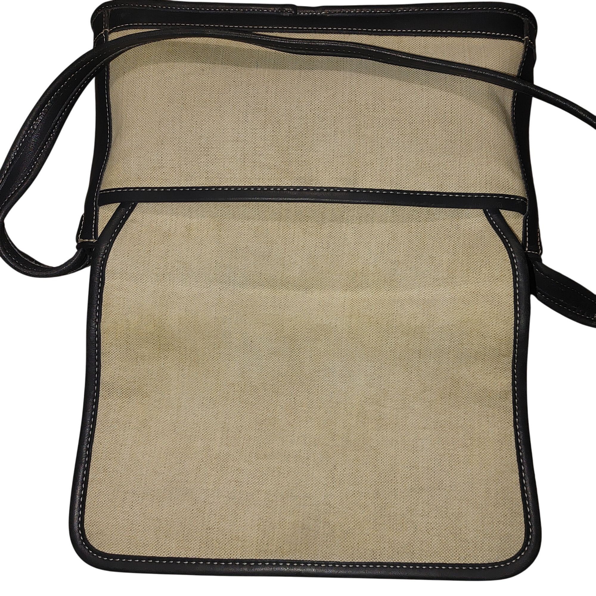 Coach Coach Bleeker Flap Purse Handbag 90s Navy Blue Black Canvas Size ONE SIZE - 6 Thumbnail