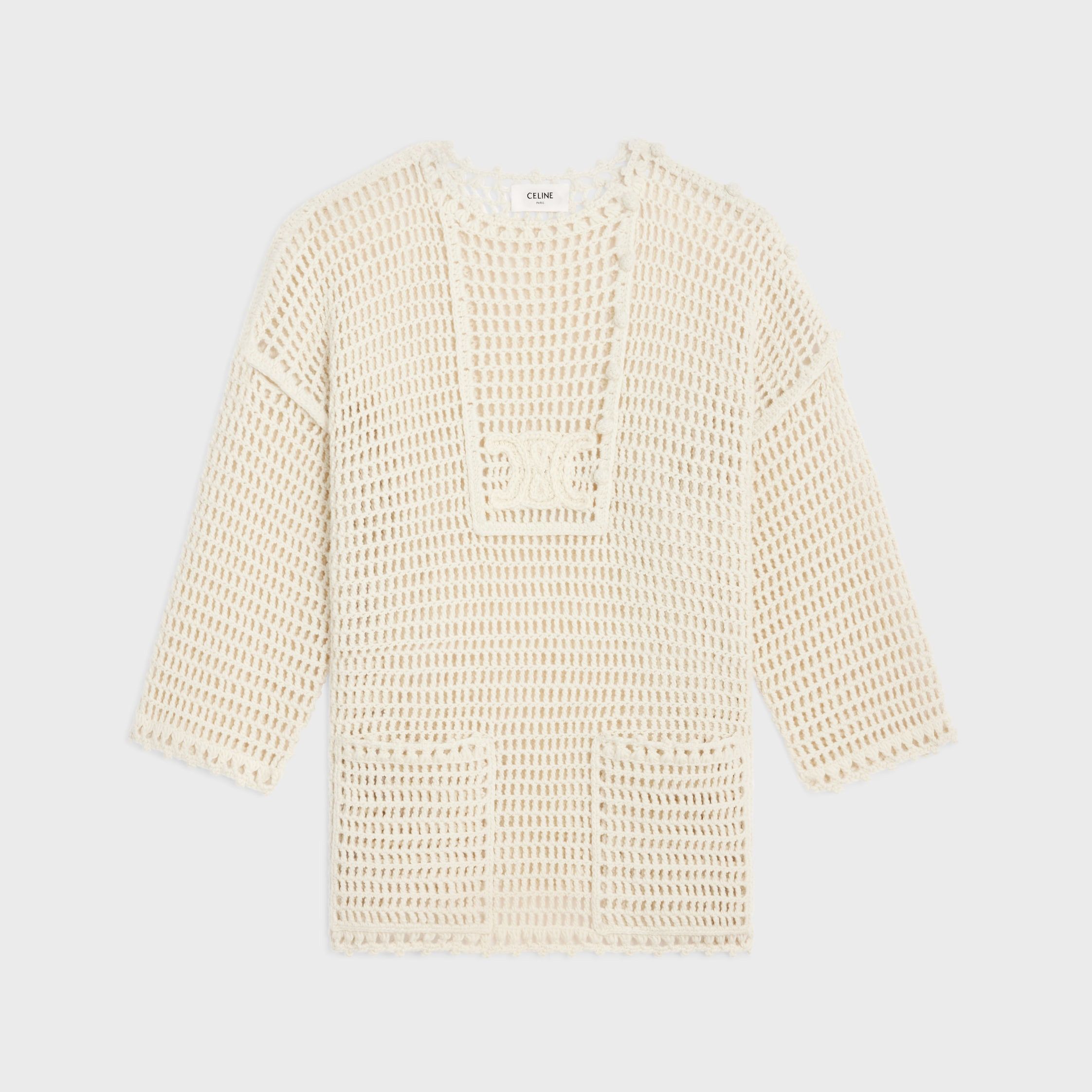 Celine TRIOMPHE BAJA IN CROCHETED WOOL off white Size S / US 4 / IT 40 - 1 Thumbnail
