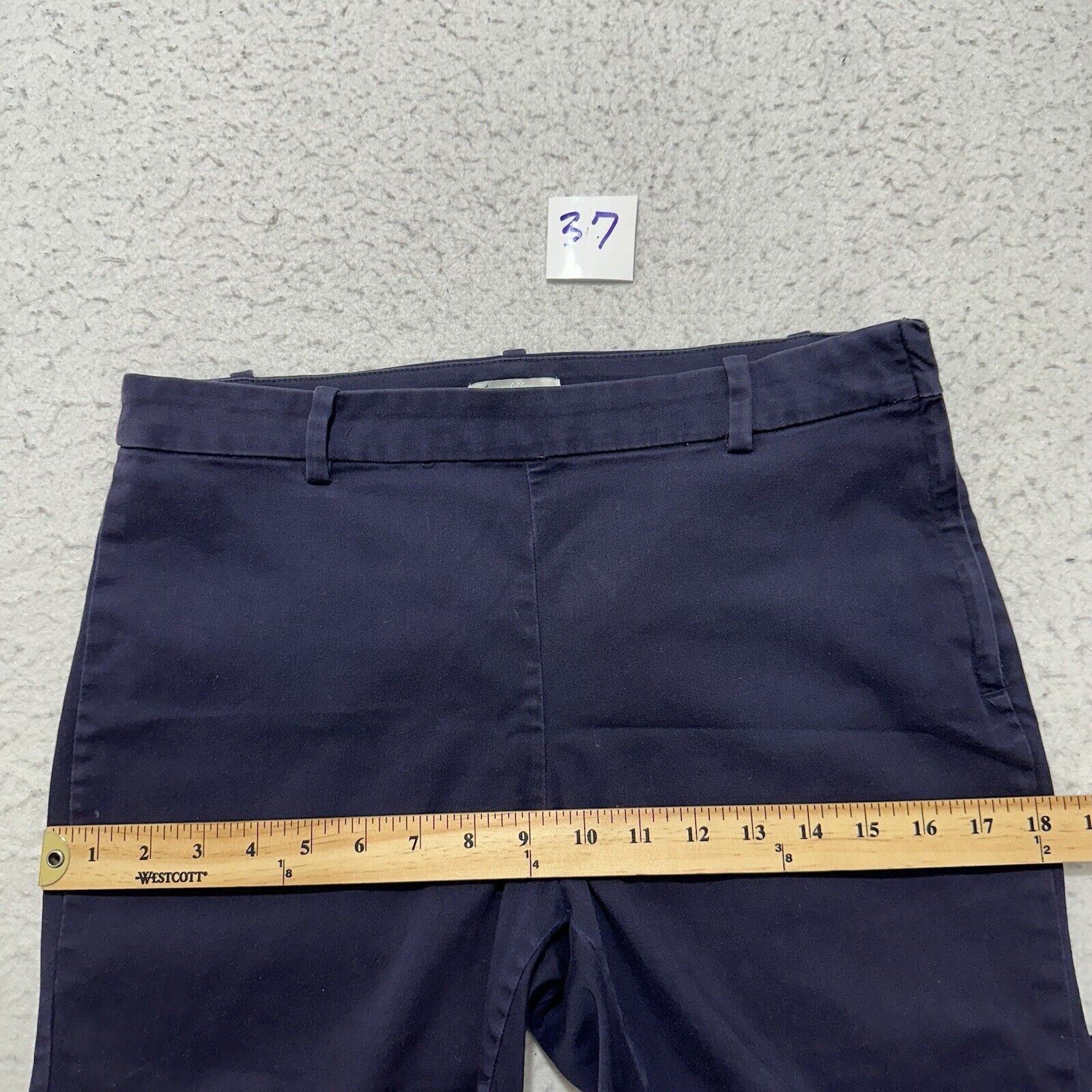 H&M H&M 10 Navy Blue Slim Leg Dress Pants 32x26 Stretch Career Size 32" / US 10 / IT 46 - 11 Thumbnail
