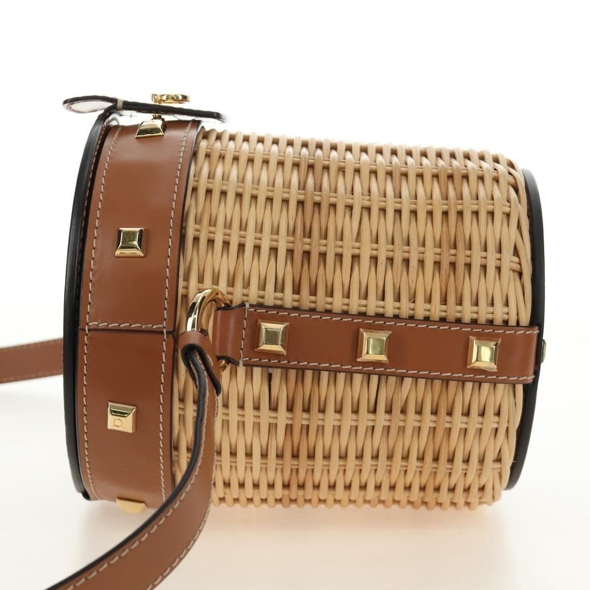 Salvatore Ferragamo Salvatore Ferragamo Gancini Straw Shoulder Bag Beige Size ONE SIZE - 5 Thumbnail