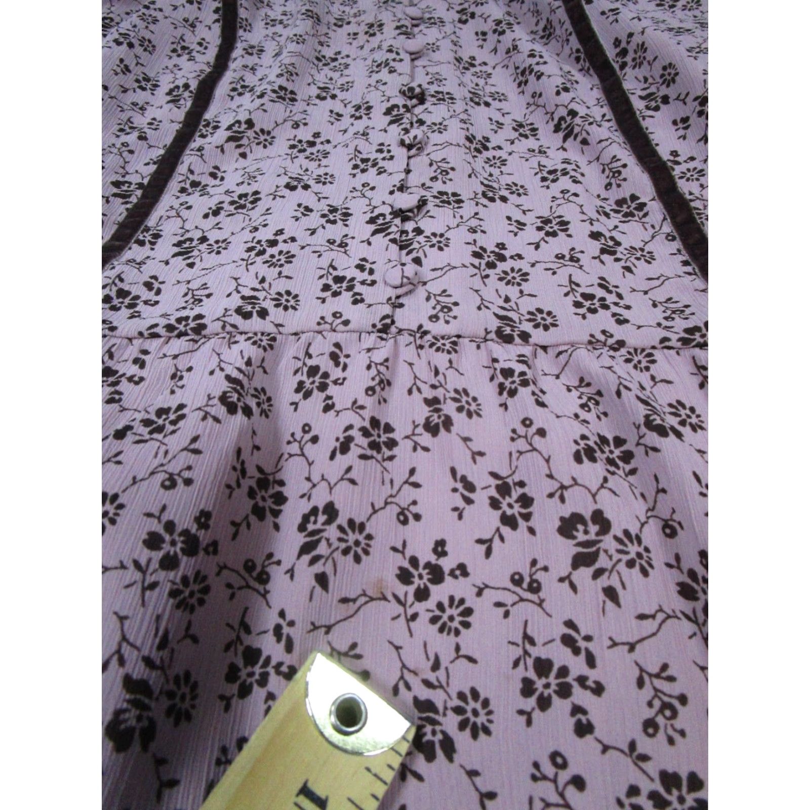 Madewell Madewell Dress Womens XL Brown Floral Knee Length 3/4 Sleeve Pullover Round Neck A-Line Sheath Shift Layered Casual Party/Cocktail Travel Size XL / US 12-14 / IT 48-50 - 6 Thumbnail