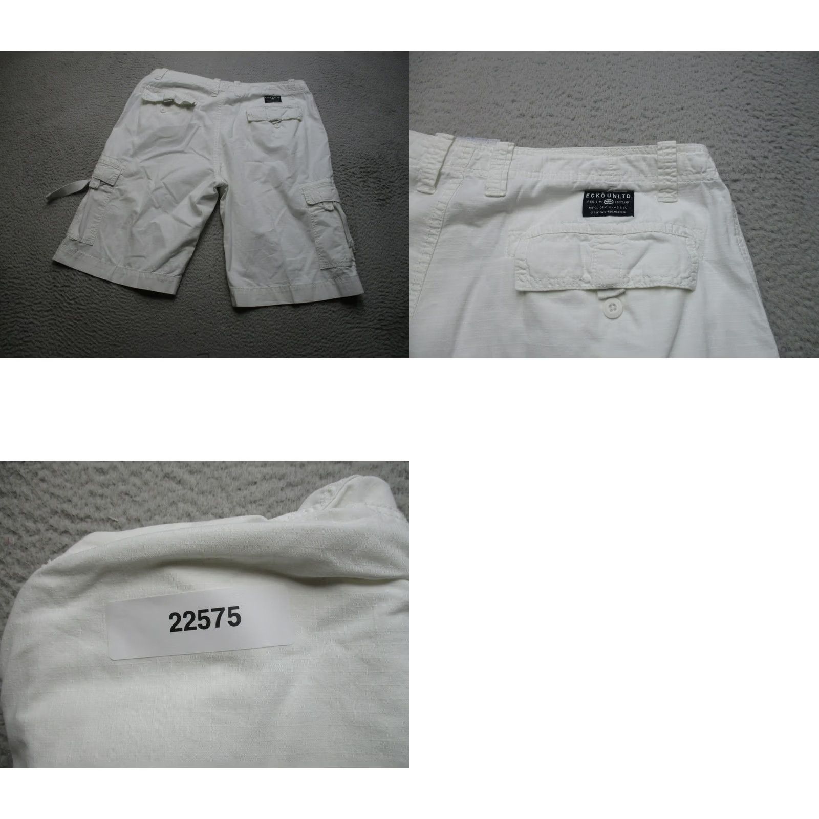 Ecko Unltd. Ecko Unltd. Cargo Shorts Mens 36 White Relaxed Drawstring Hem Utility Baggy Y2K Size US 36 / EU 52 - 8 Thumbnail
