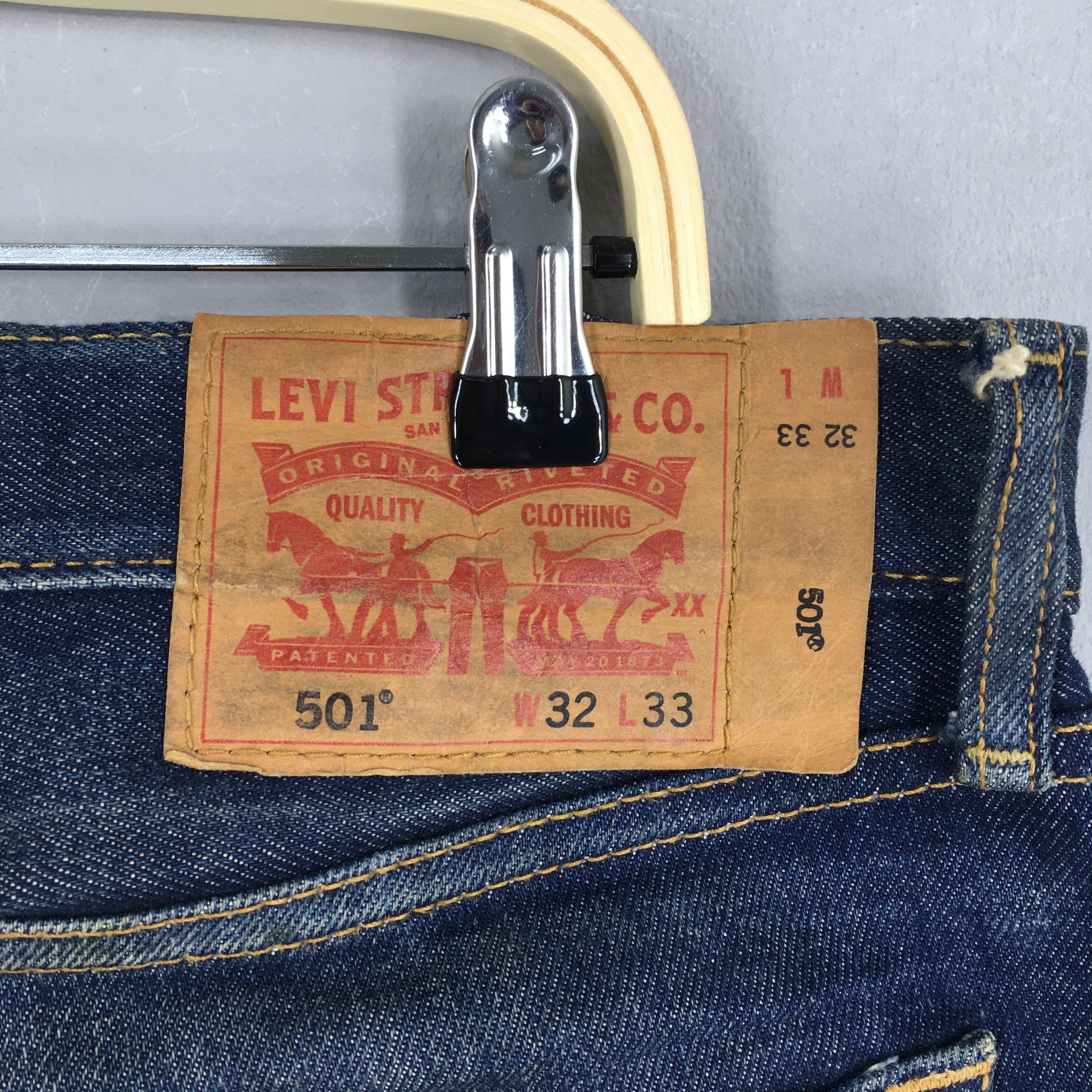 Levi's Size 32x30.5 Vintage 90s Levi's 501 Faded Blue Jeans S428 Size US 32 / EU 48 - 11 Thumbnail