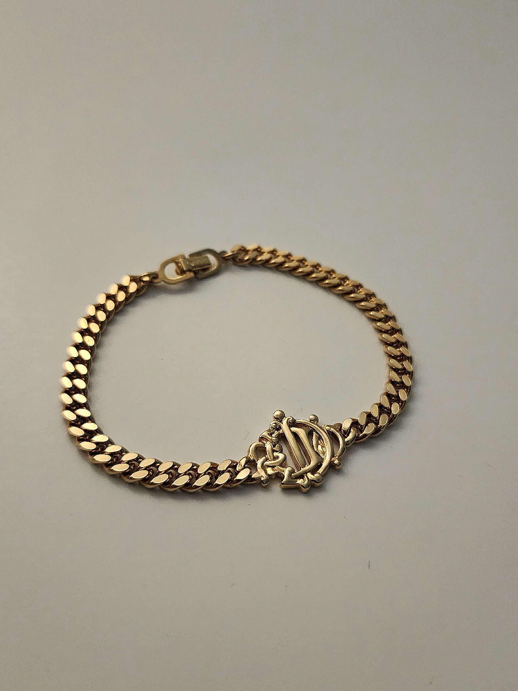 image of Vintage X Signed Christian Dior Crest Logo Gold Tone, Women's