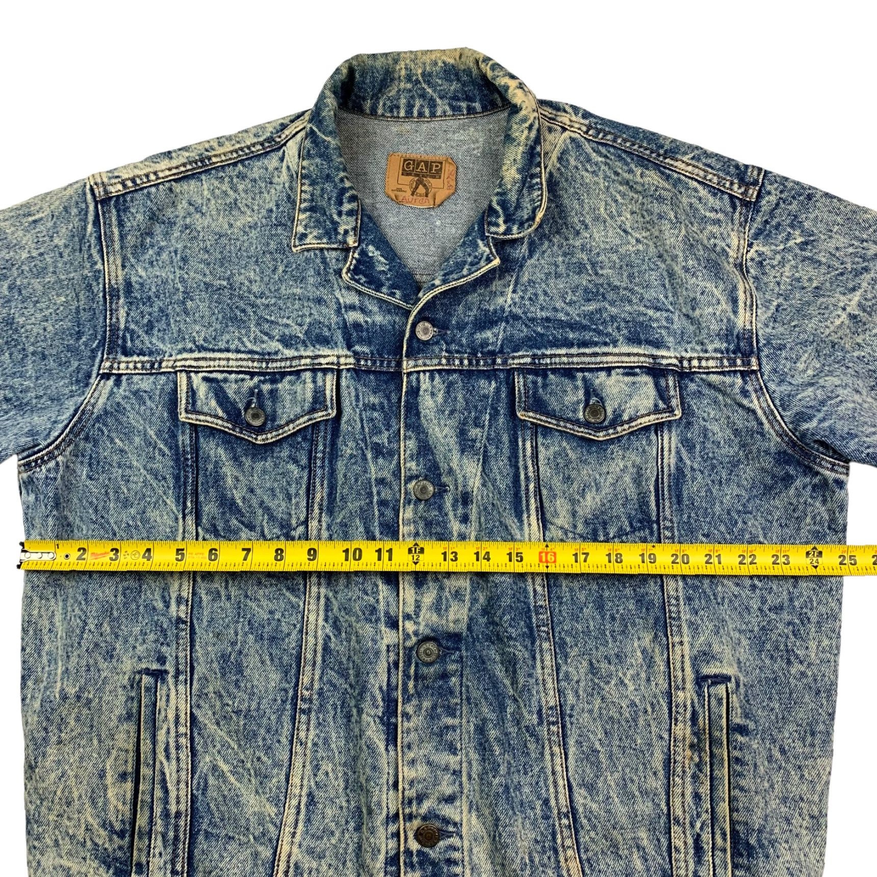 Gap VINTAGE Gap Denim Trucker Jacket Acid Wash Blue XL Men Jacket Size US XL / EU 56 / 4 - 5 Thumbnail