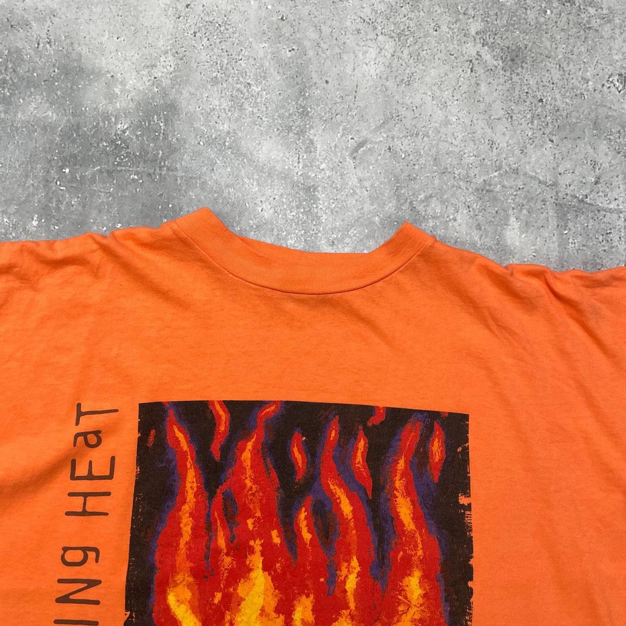 Vintage Vintage 90s Rising Heat Art T Shirt Orange Size XL Size US XL / EU 56 / 4 - 4 Thumbnail