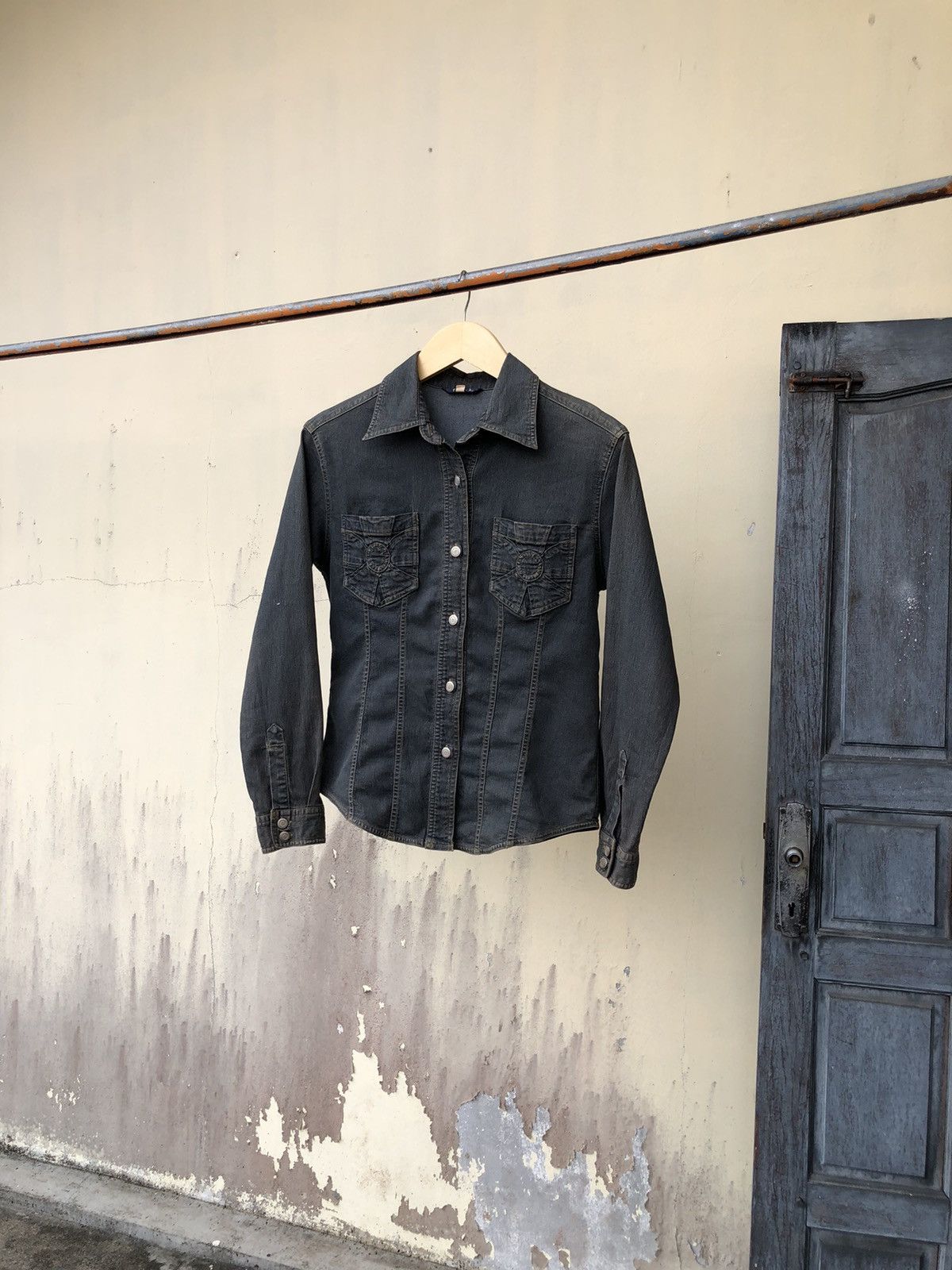 Vintage Flash Stretch Button Faded Distressed Japanese Babes Style Size M / US 6-8 / IT 42-44 - 19 Thumbnail