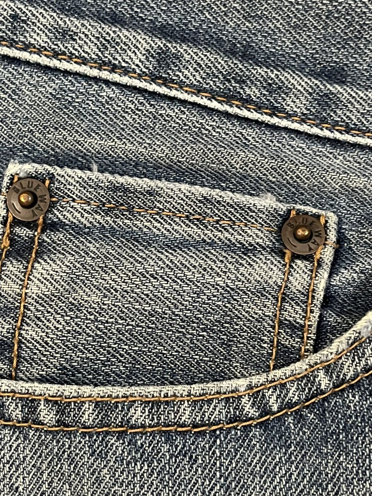 Blue Blue Japan × Vintage × Yasuyuki Ishii Vintage Blue Way Faded Distressed Denim Size US 29 - 4 Thumbnail