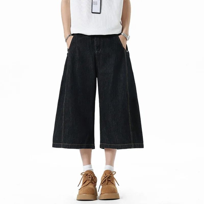 Jean Solid Color Denim Shorts Men Straight Baggy Fit Size US 34 / EU 50 - 1 Thumbnail