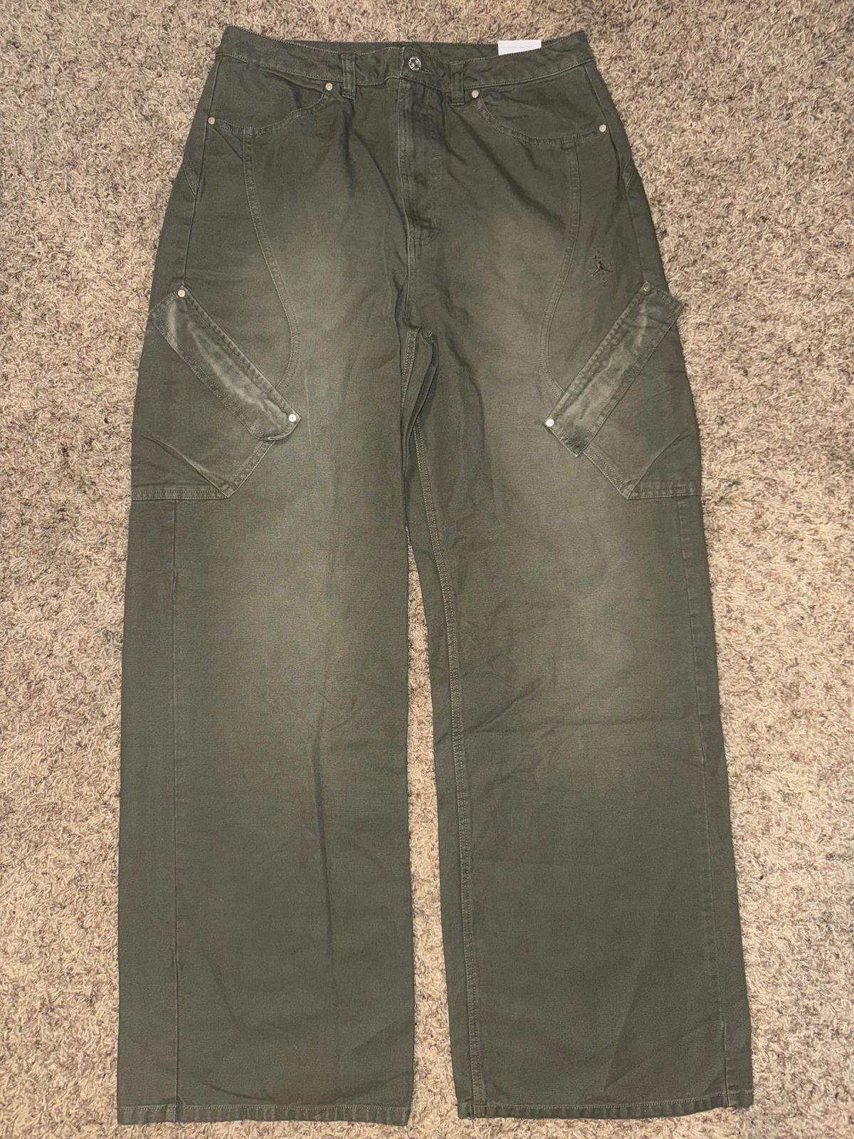 Nike Air Jordan Premium Olive Denim Travis Scott Pants Size 34" / US 12 / IT 48 - 1 Thumbnail
