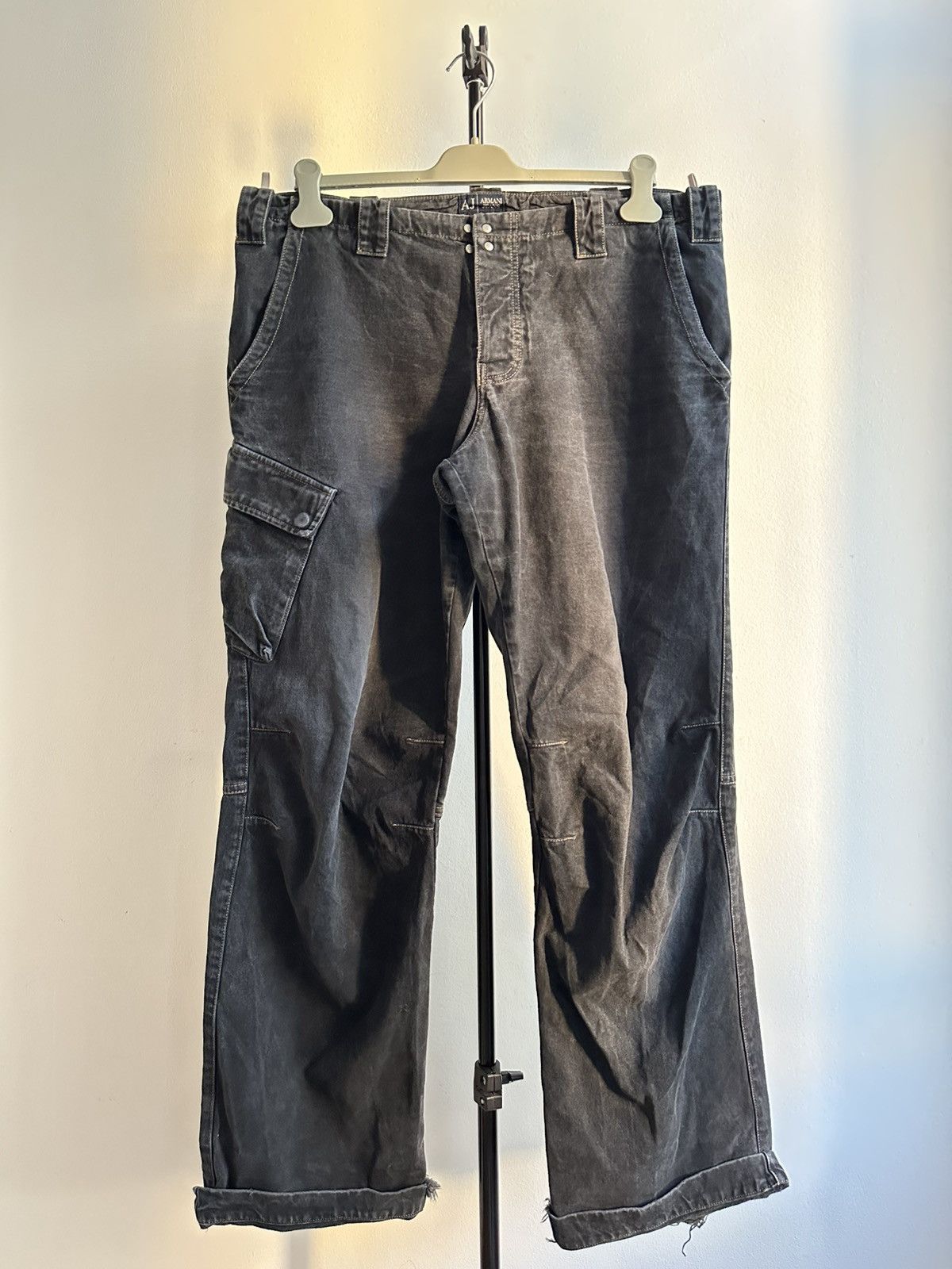 Armani Armani Jeans Fireman Archive 90s Faded Zipped Cargo Pants Size US 34 / EU 50 - 2 Thumbnail