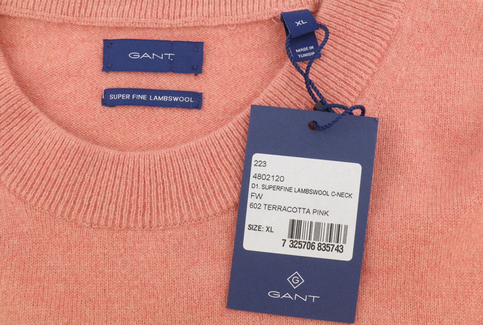 Gant SUPERFINE LAMBSWOOL C-NECK XL Terracotta Melange 88068 Size XL / US 12-14 / IT 48-50 - 6 Thumbnail