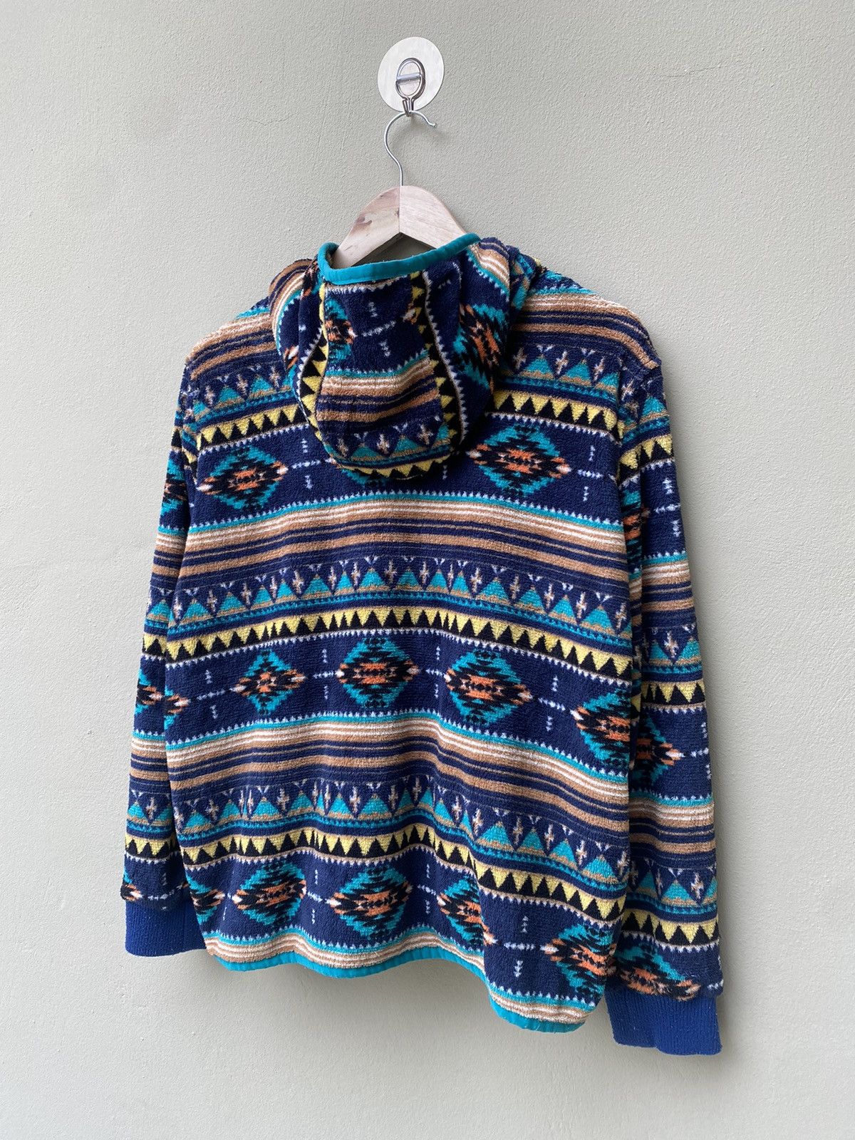 Native RARE VINTAGE TITICACA STYLE NAVACO DESIGN FLEECE JACKET Size US M / EU 48-50 / 2 - 9 Thumbnail