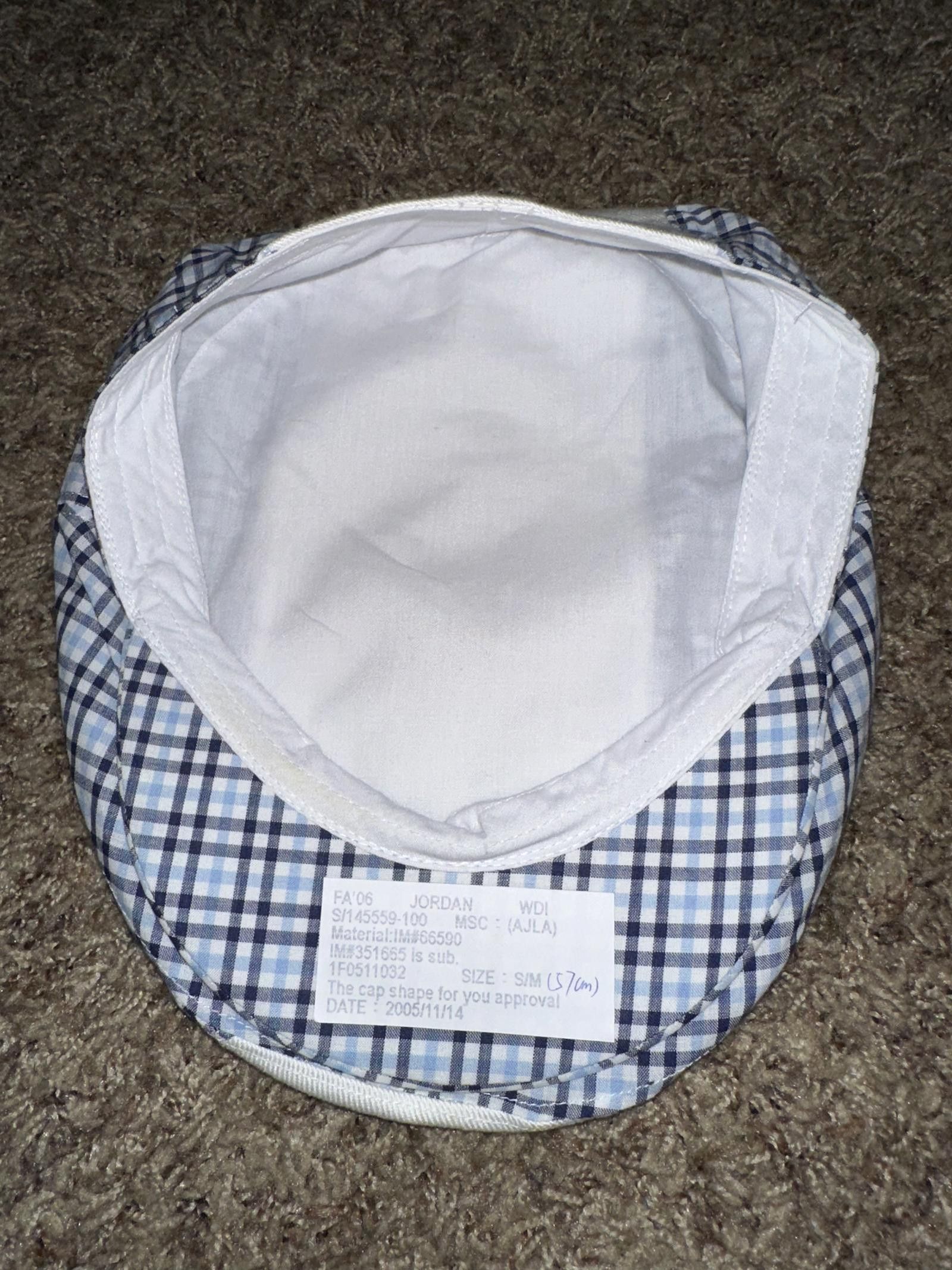 Nike VNTG Michael Jordan Plaid Newsboy Flat Golf Cap Sample 2005 Size ONE SIZE - 6 Thumbnail