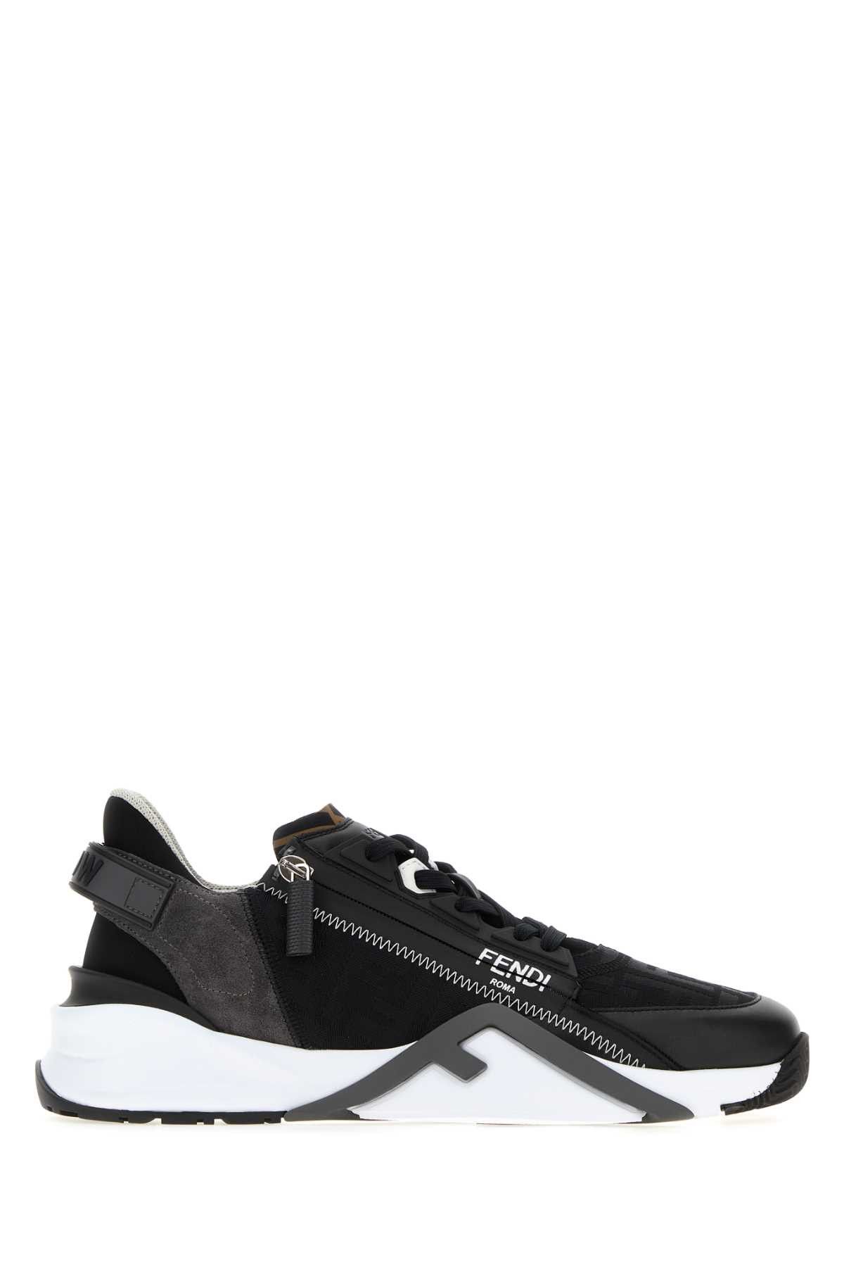Fendi Black Jacquard Fendi Flow Sneakers Size US 8.5 / EU 41-42 - 1 Thumbnail
