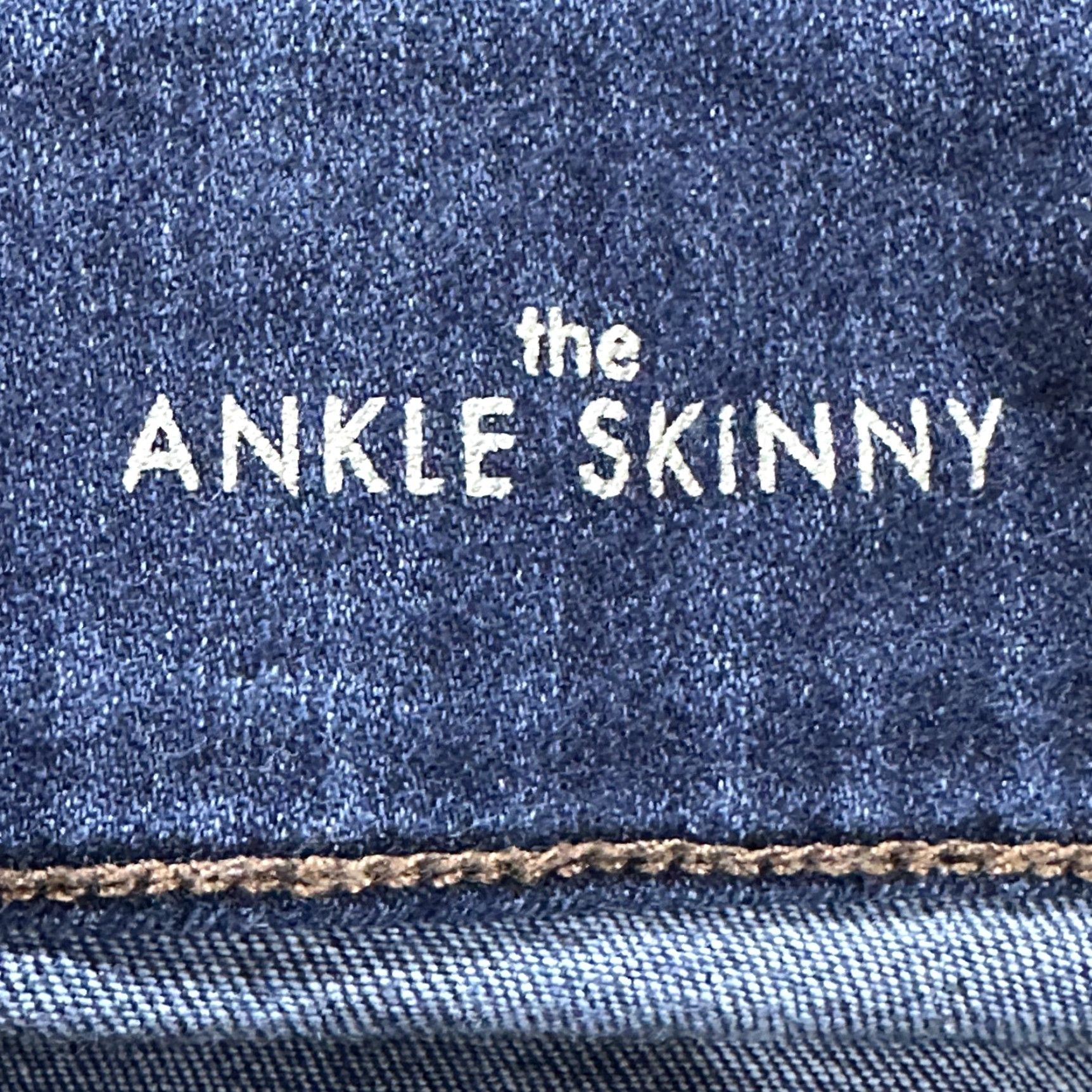 Vintage Liverpool Jeans Women 4/27 Blue Ankle Skinny Stretch Pull On Dark Wash Denim Shirt, haha Size 29" - 3 Thumbnail