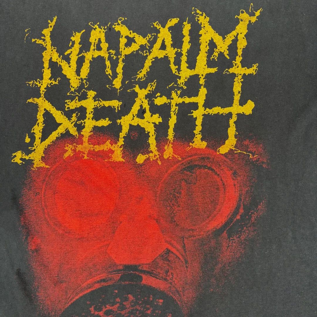 Band Tees Napalm Death 1990 90s Vintage Harmony Corruption T-Shirt Size US L / EU 52-54 / 3 - 5 Thumbnail