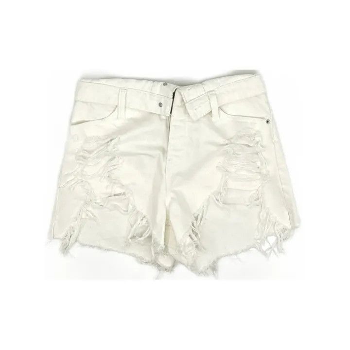 Alexander Wang Alexander Wang Distressed White Denim Shorts for Women - Size 28" / US 6 / IT 42 - 2 Thumbnail