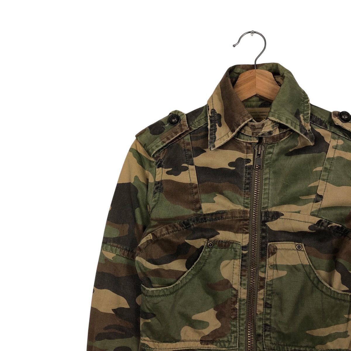Japanese Brand 📌Vintage Cropped Biker Jacket Fakedelic Camouflage Military Size US M / EU 48-50 / 2 - 8 Thumbnail