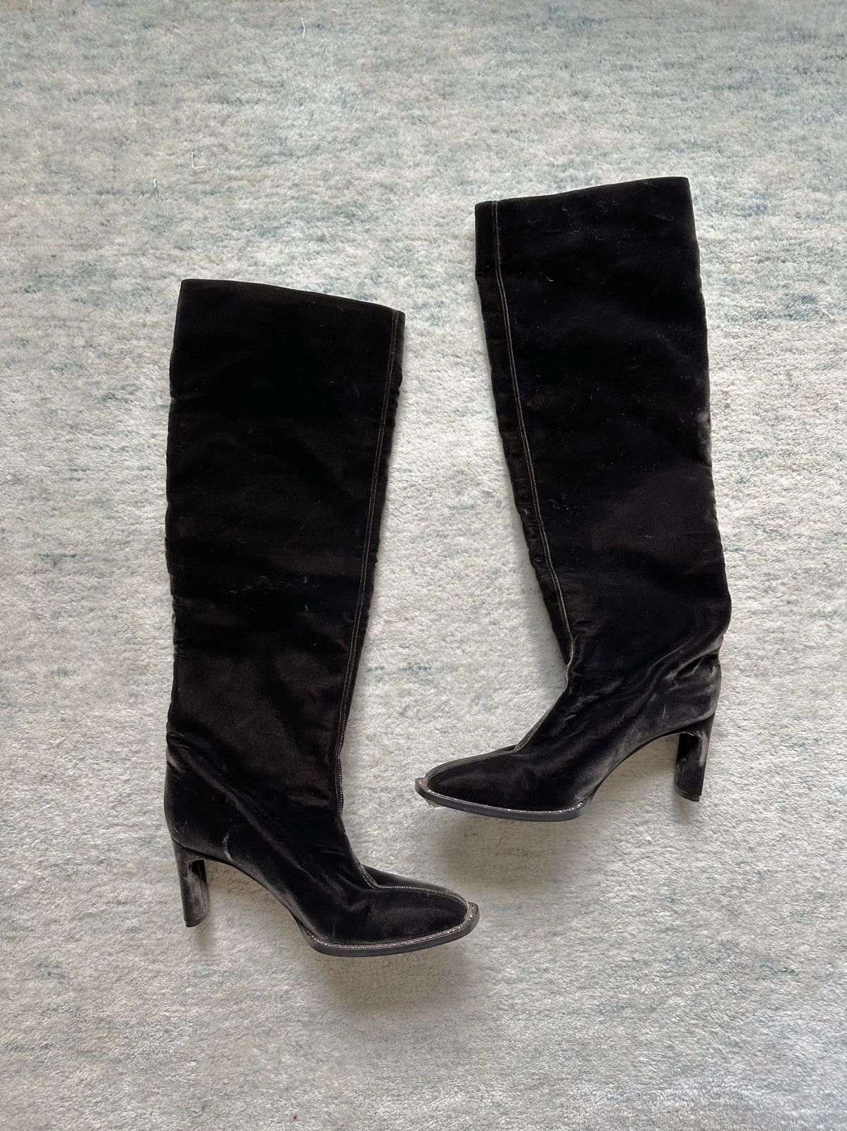 Tamara Mellon Eclipse 75 Velvet Brown Rhinestone Tall Boots