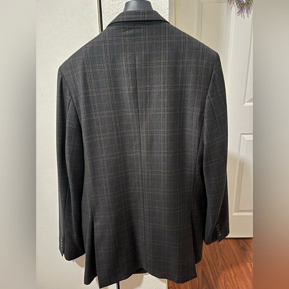 Faconnable Faconnable Black Plaid Men's Blazer Size 44R - 3 Thumbnail