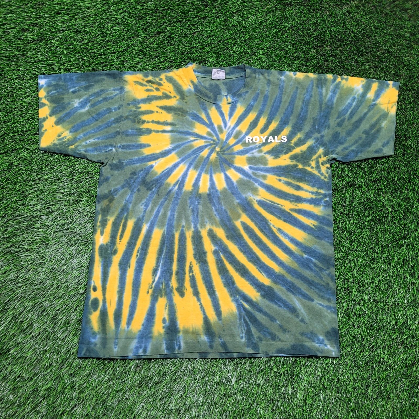 Vintage VTG 90s Spiral Tie-Dye Royals Shirt Large Single Stitch USA Size US L / EU 52-54 / 3 - 1 Thumbnail