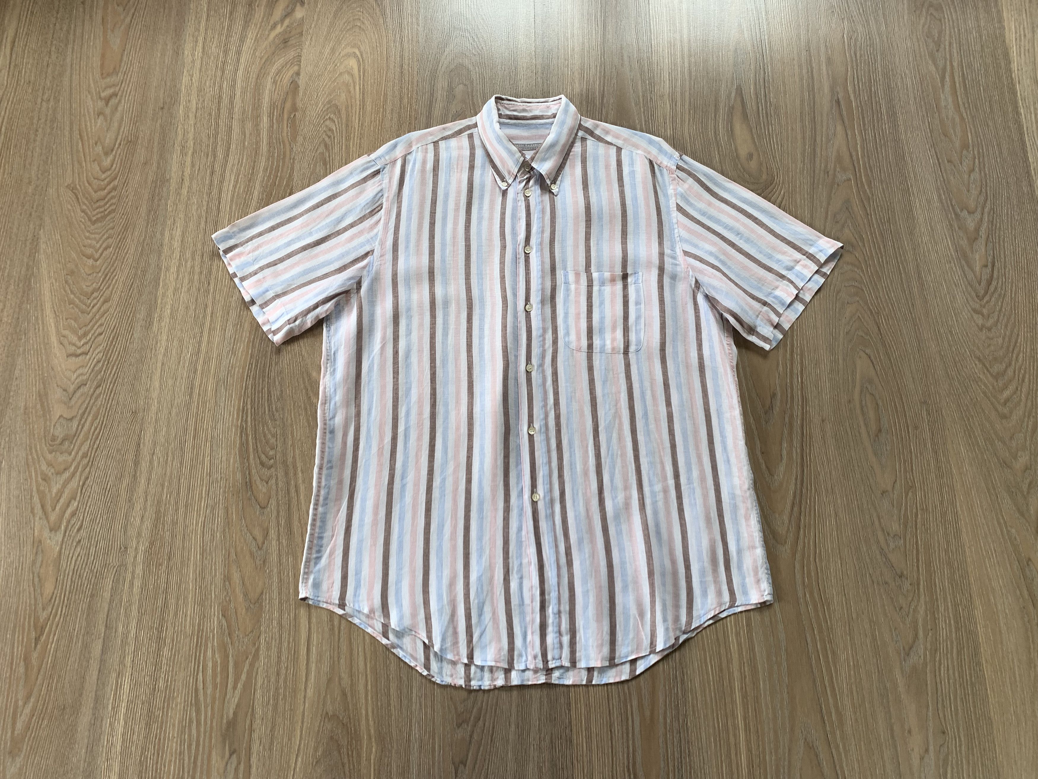 Hugo Boss Robert Friedman Linen Stripe Long Sleeve Shirt Size US L / EU 52-54 / 3 - 1 Thumbnail