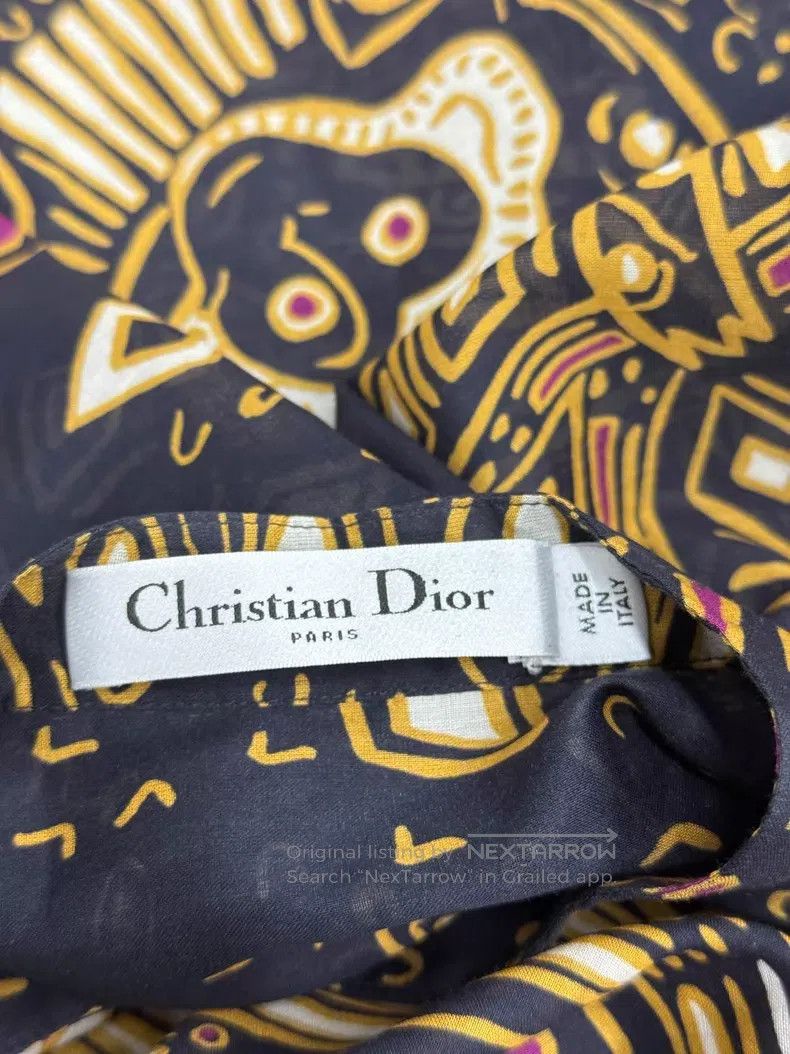Dior Dior African graffiti blue brown light and thin all-cotton Size XS / US 0-2 / IT 36-38 - 4 Thumbnail