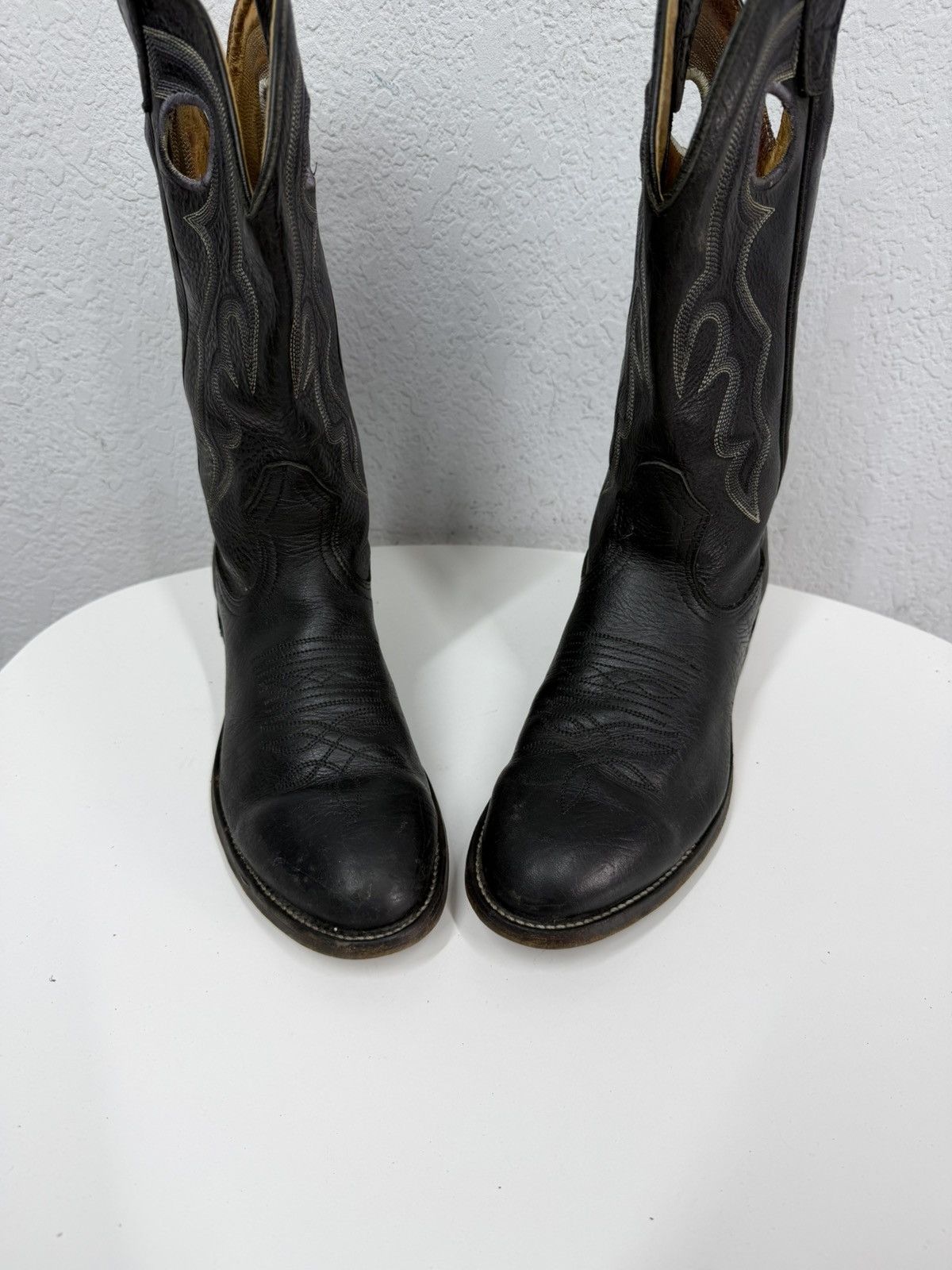 If Six Was Nine Vintage Y2K Black Leather Western Boots Guidi Cowboy Style Size US 8 / EU 41 - 3 Thumbnail