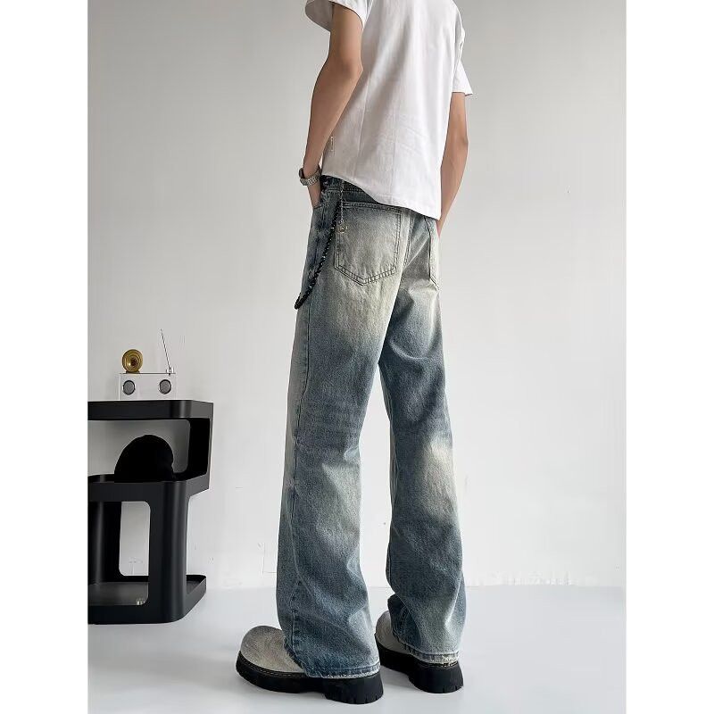 Japanese Brand Retro loose washed straight leg jeans Size US 32 / EU 48 - 4 Thumbnail